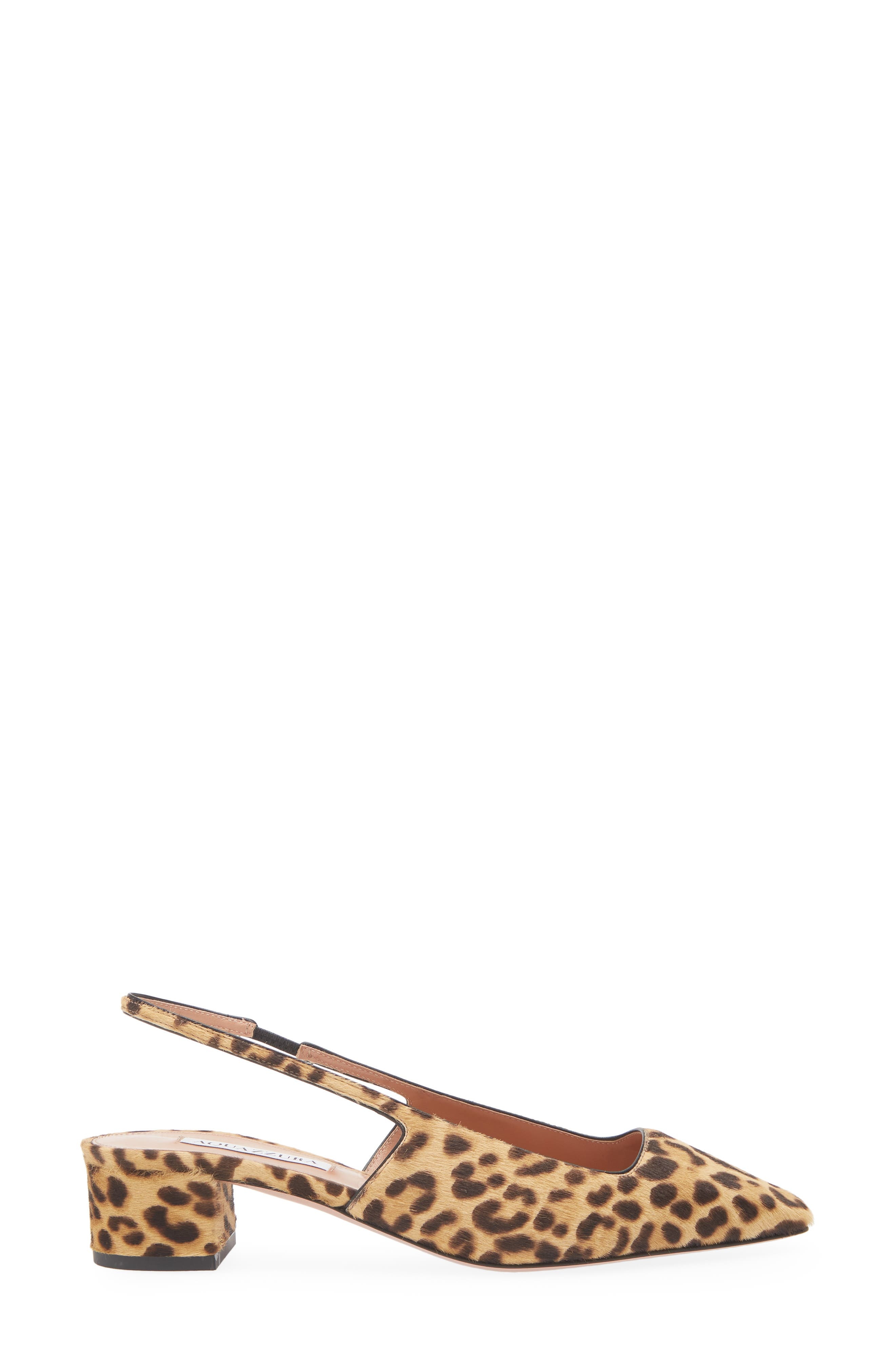 Aquazzura Ginza Genuine Calf Hair Slingback Pump in Natural Calf Hair at Nordstrom - 3