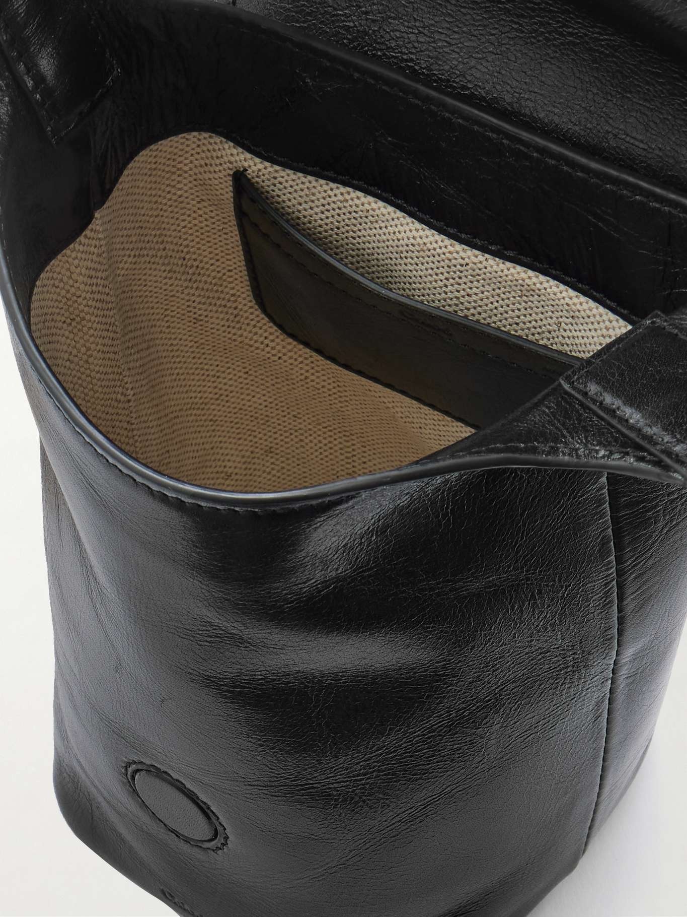 Camera leather shoulder bag Black - 5