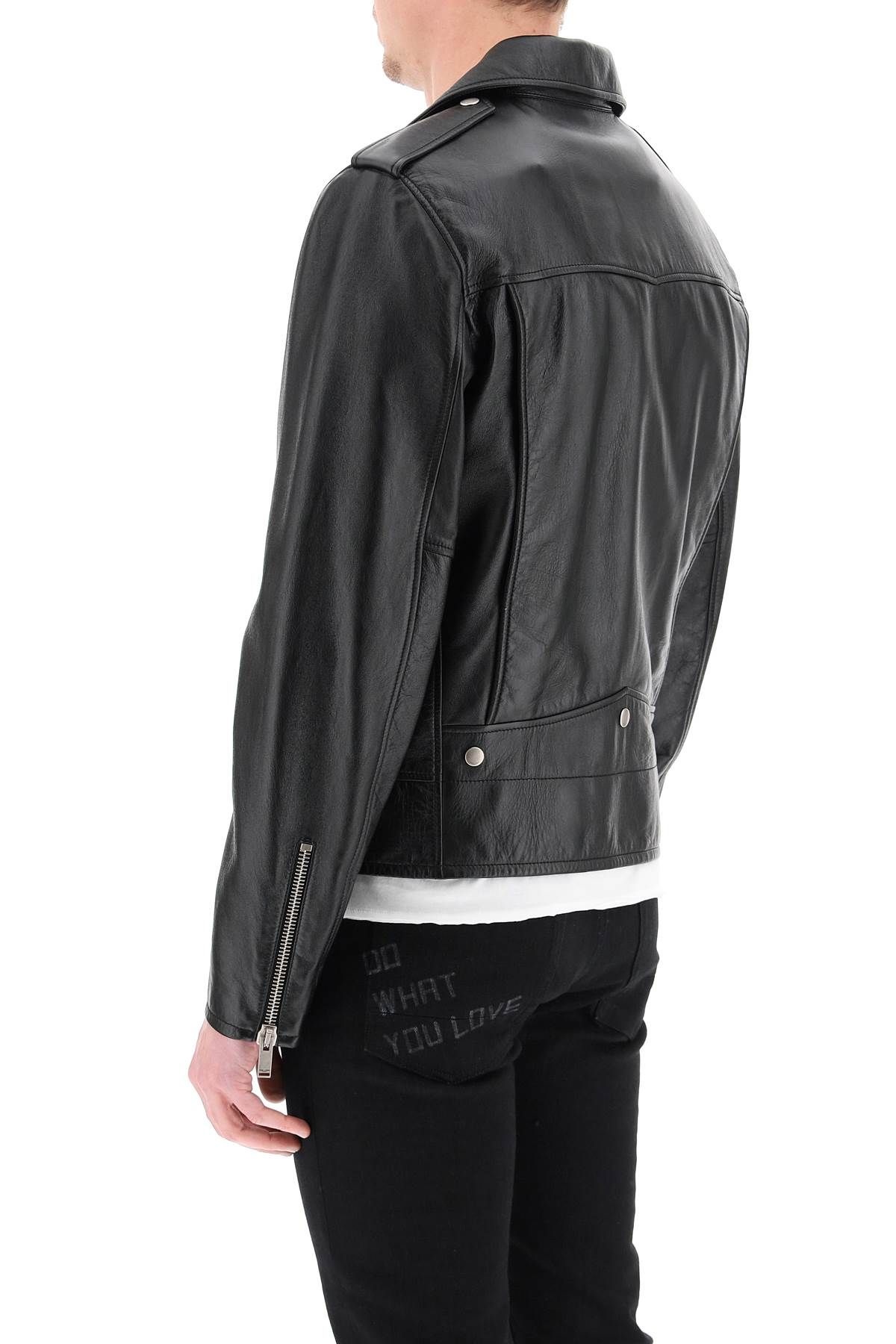 LEATHER BIKER JACKET - 4