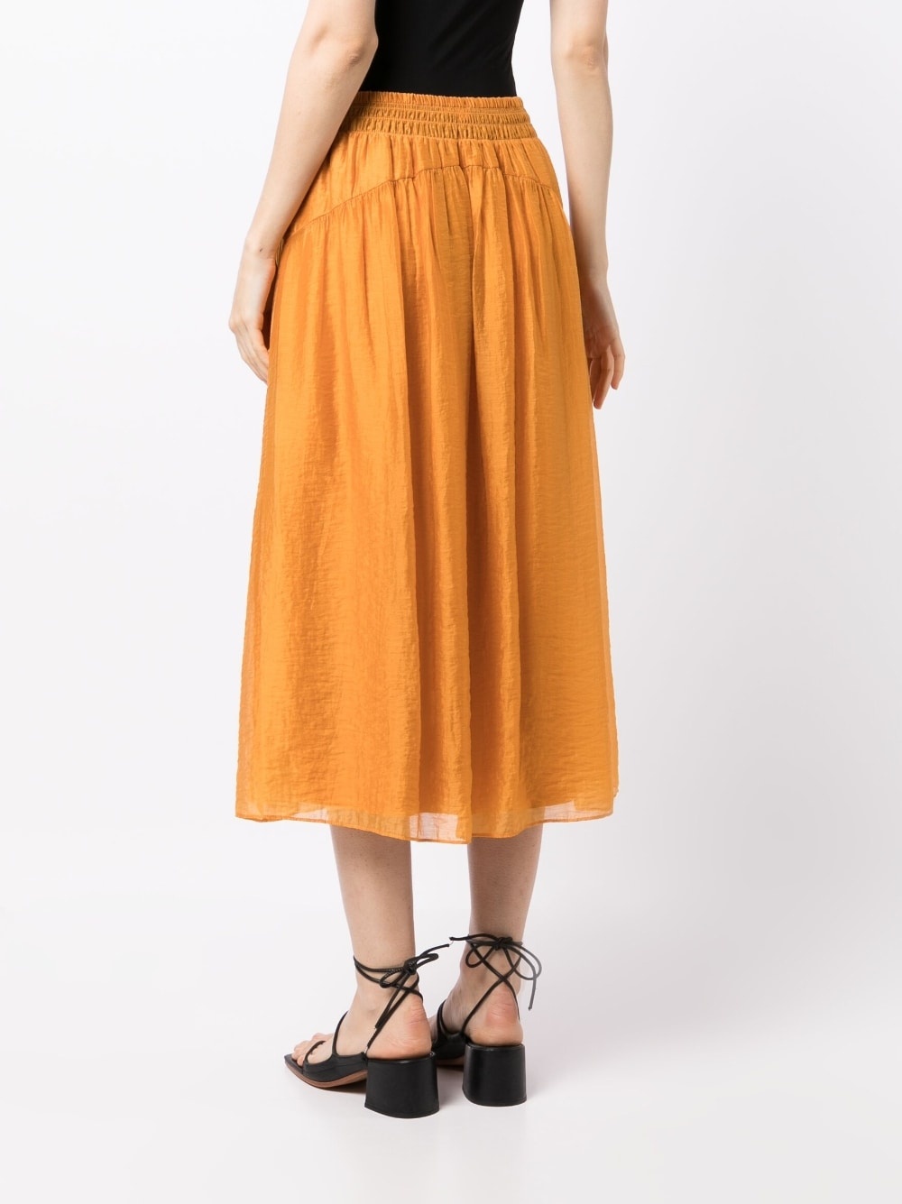 smocked-waist high-waisted skirt - 4