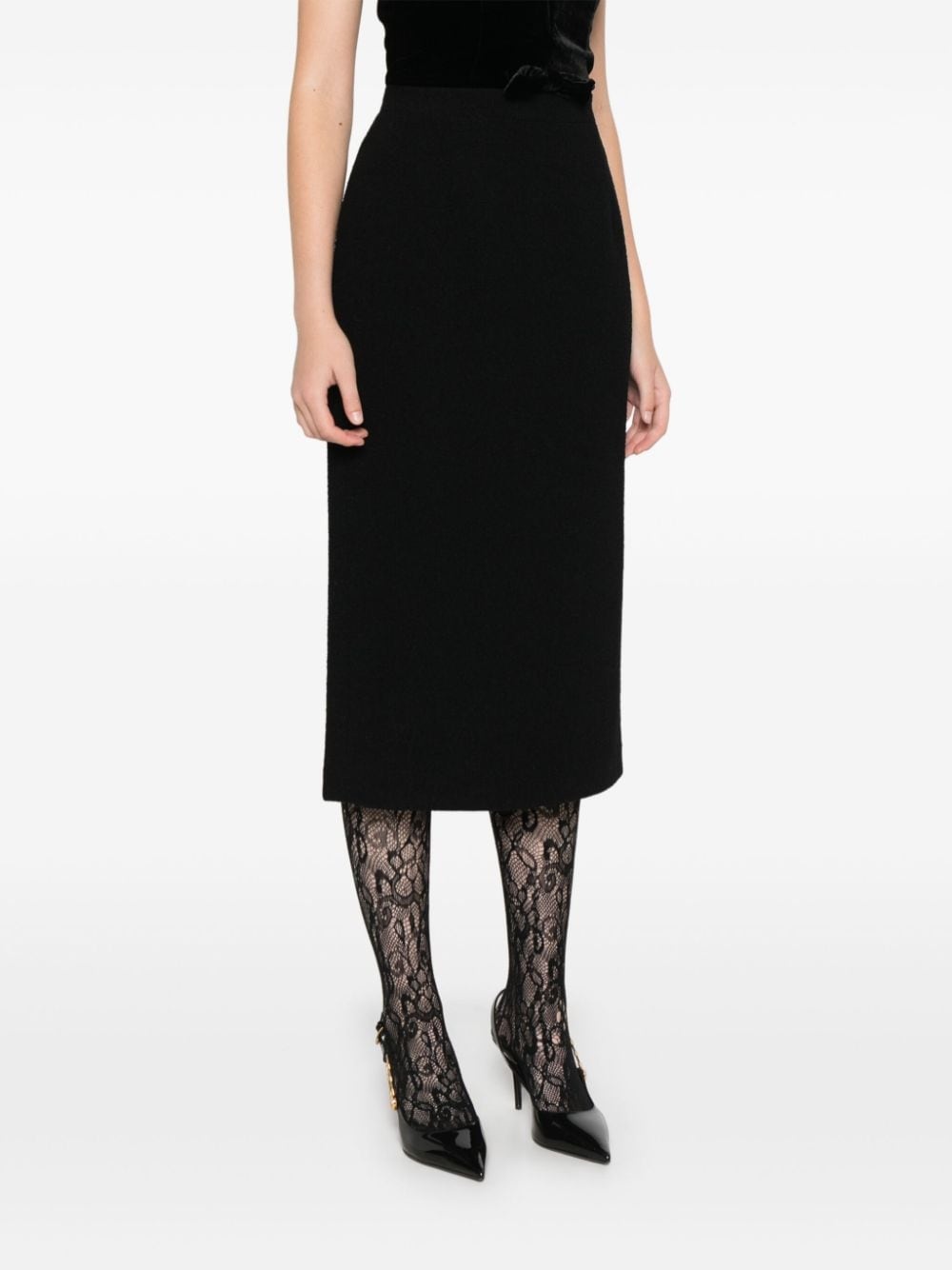 tweed bouclé midi skirt - 3