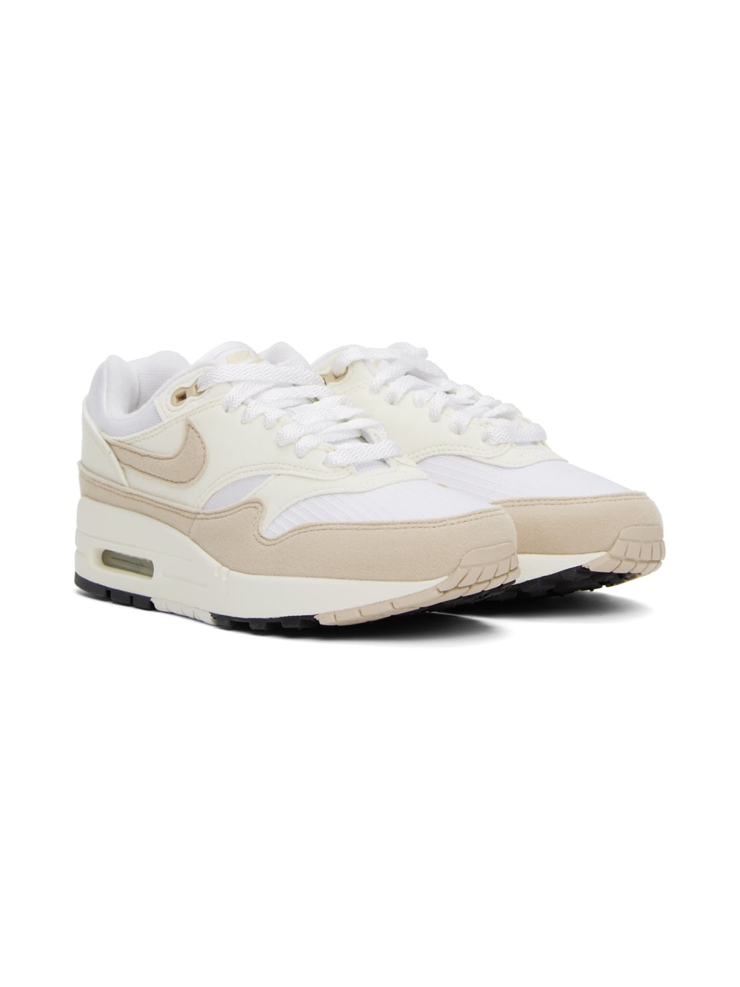 White & Beige Air Max 1 Sneakers - 4