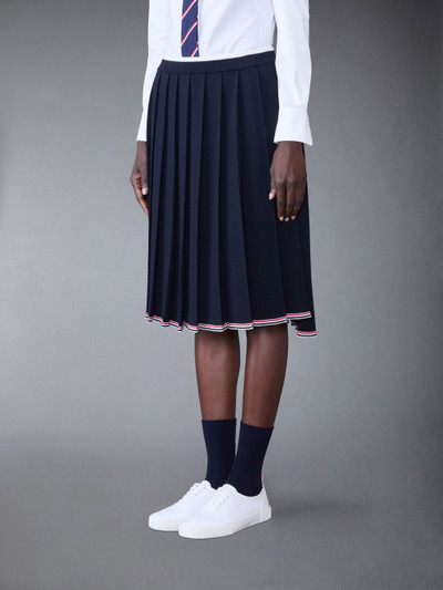 Thom Browne Full Needle Stitch Merino Wool Tipping Pleated Skirt outlook