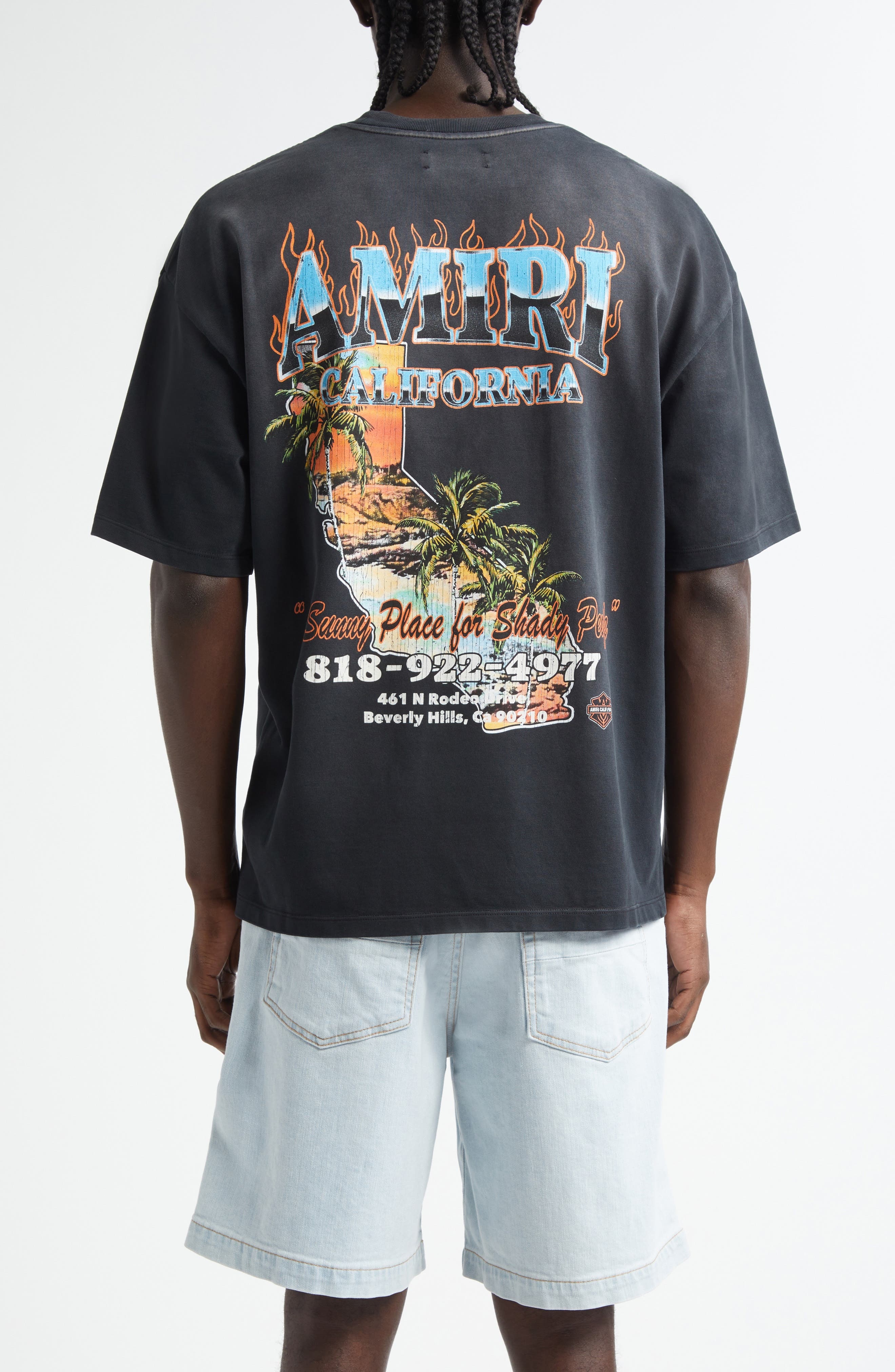 AMIRI Sunny Place Oversize Graphic T-Shirt in Black at Nordstrom - 3