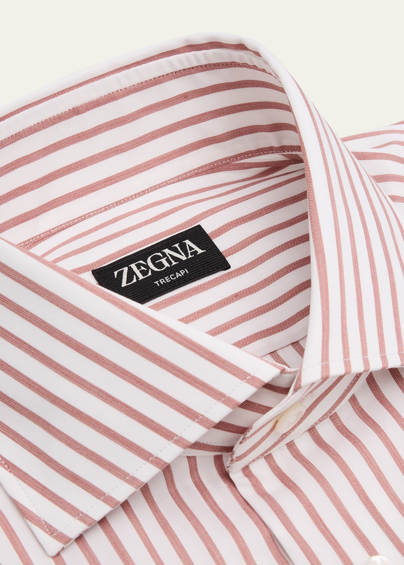 ZEGNA Men's Trecapi Cotton Stripe Dress Shirt outlook