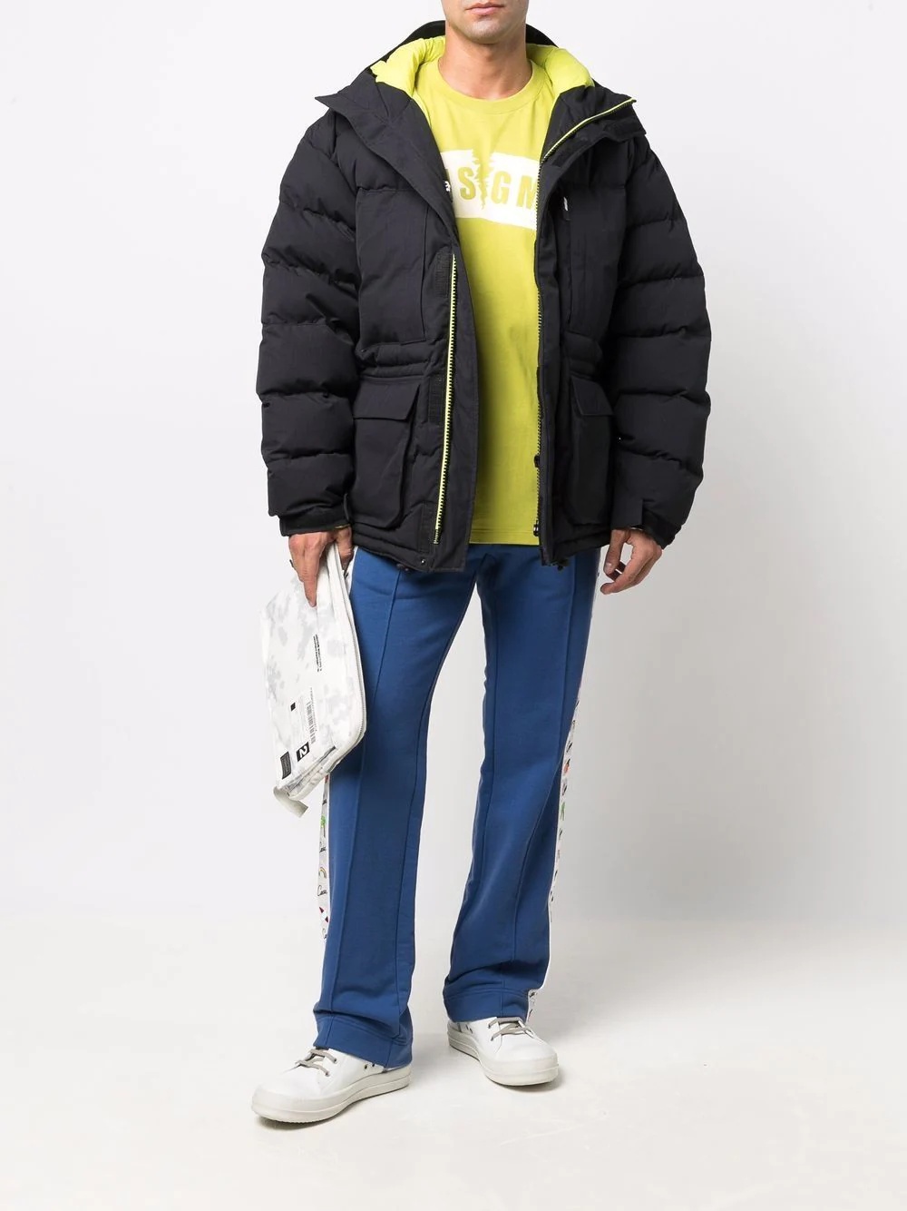 cargo-pocket padded coat - 2