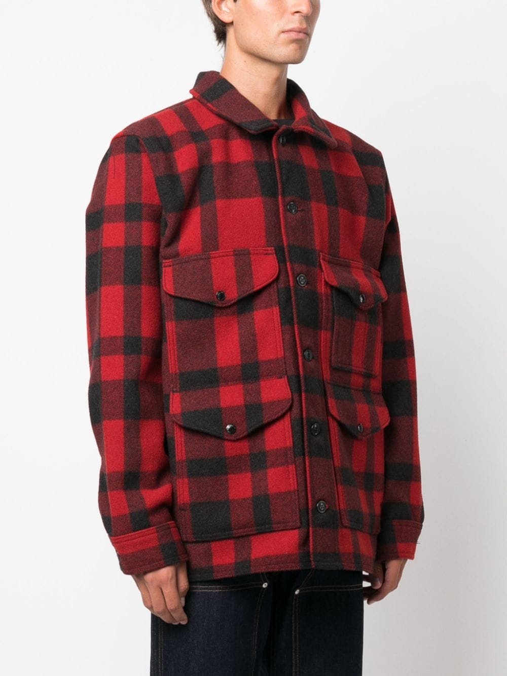Mackinaw plaid wool shirt jacket - 3