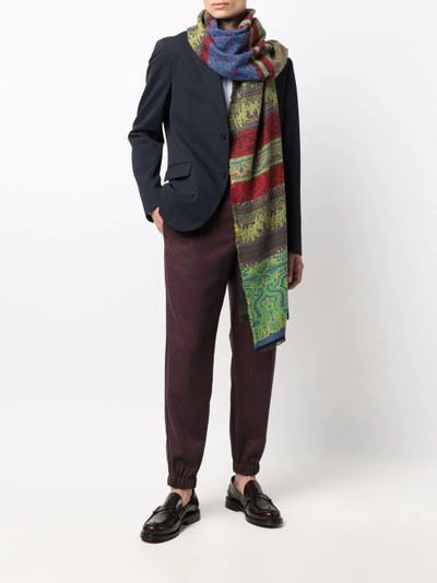 Etro patchwork fine-knit scarf outlook