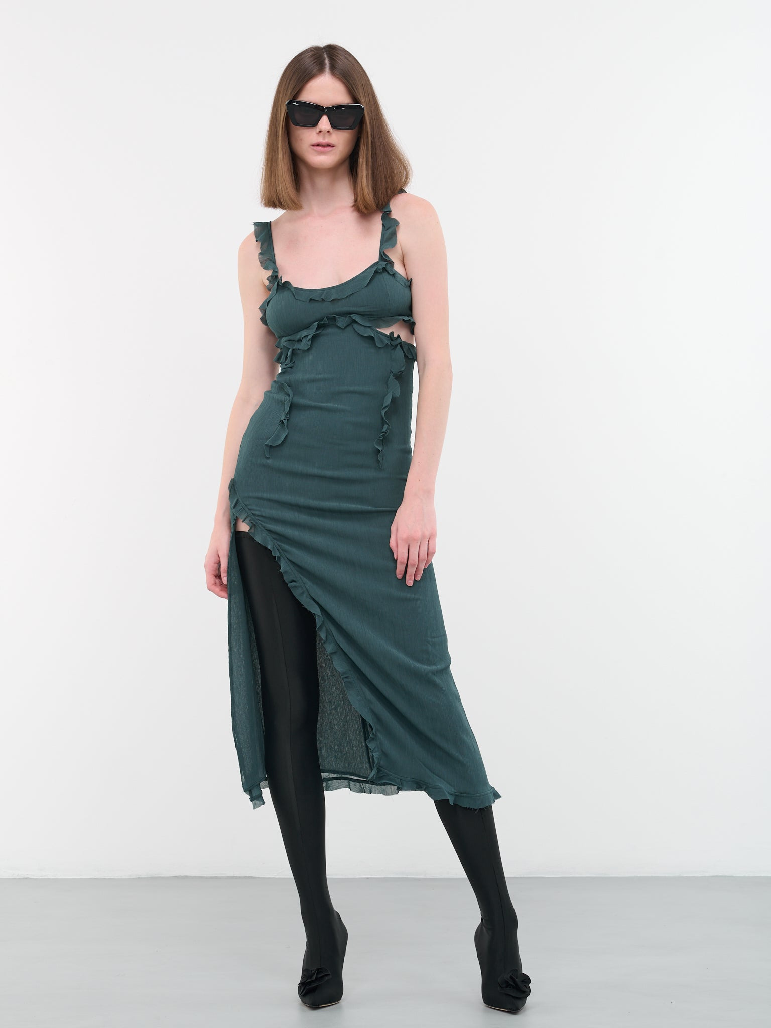 Ruffled Strap Dress - 6