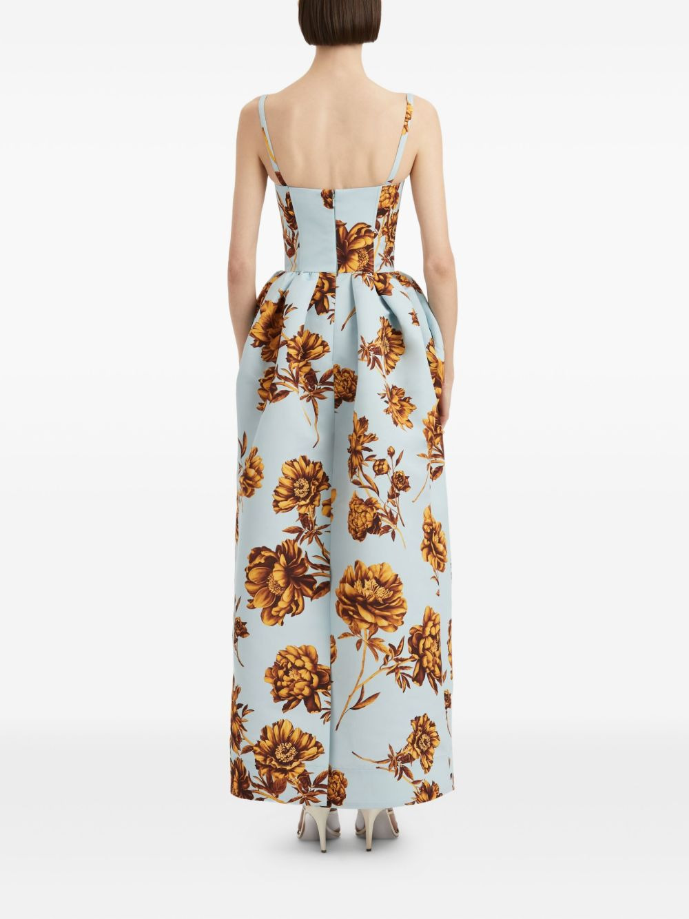 floral-print corset gown - 4