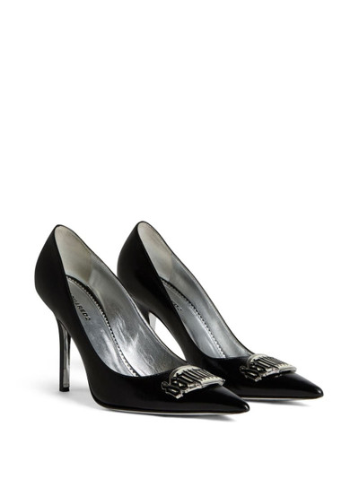 DSQUARED2 100mm logo-plaque leather pumps outlook