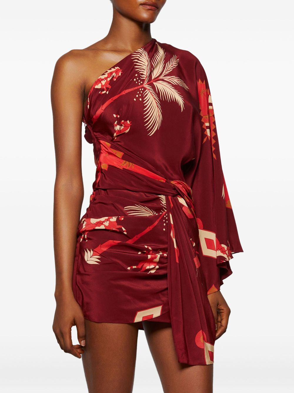 one-shoulder print mini dress - 3