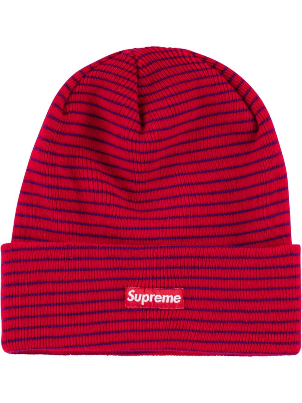 striped knitted beanie - 1