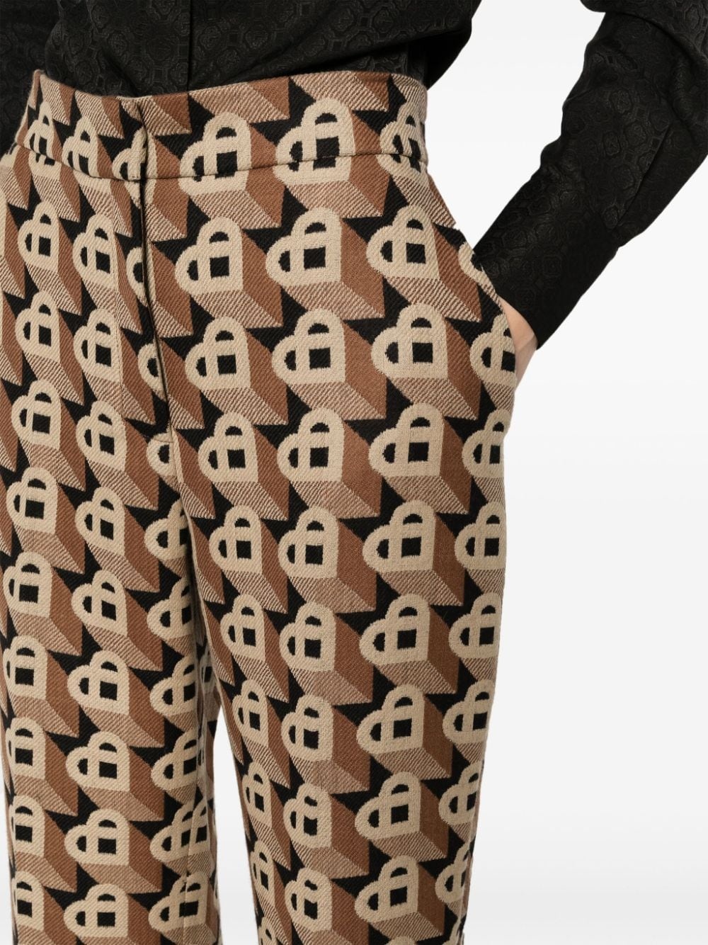 Heart-jacquard virgin-wool trousers - 5