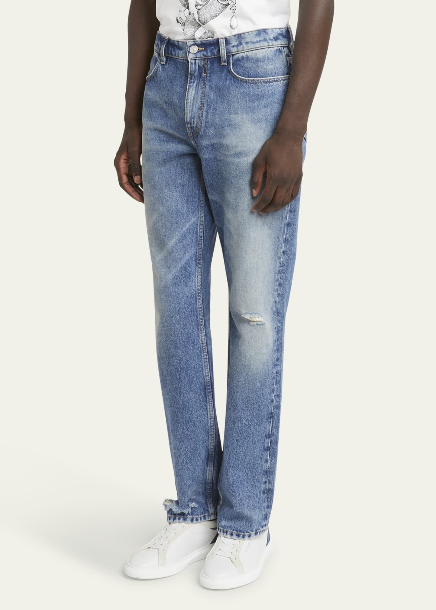 Men's Faded Straight-Leg Jeans - 4