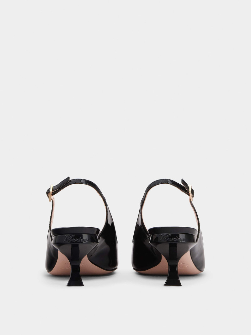 Roger Vivier Virgule Lacquered Buckle Slingback Pumps in Patent Leather outlook