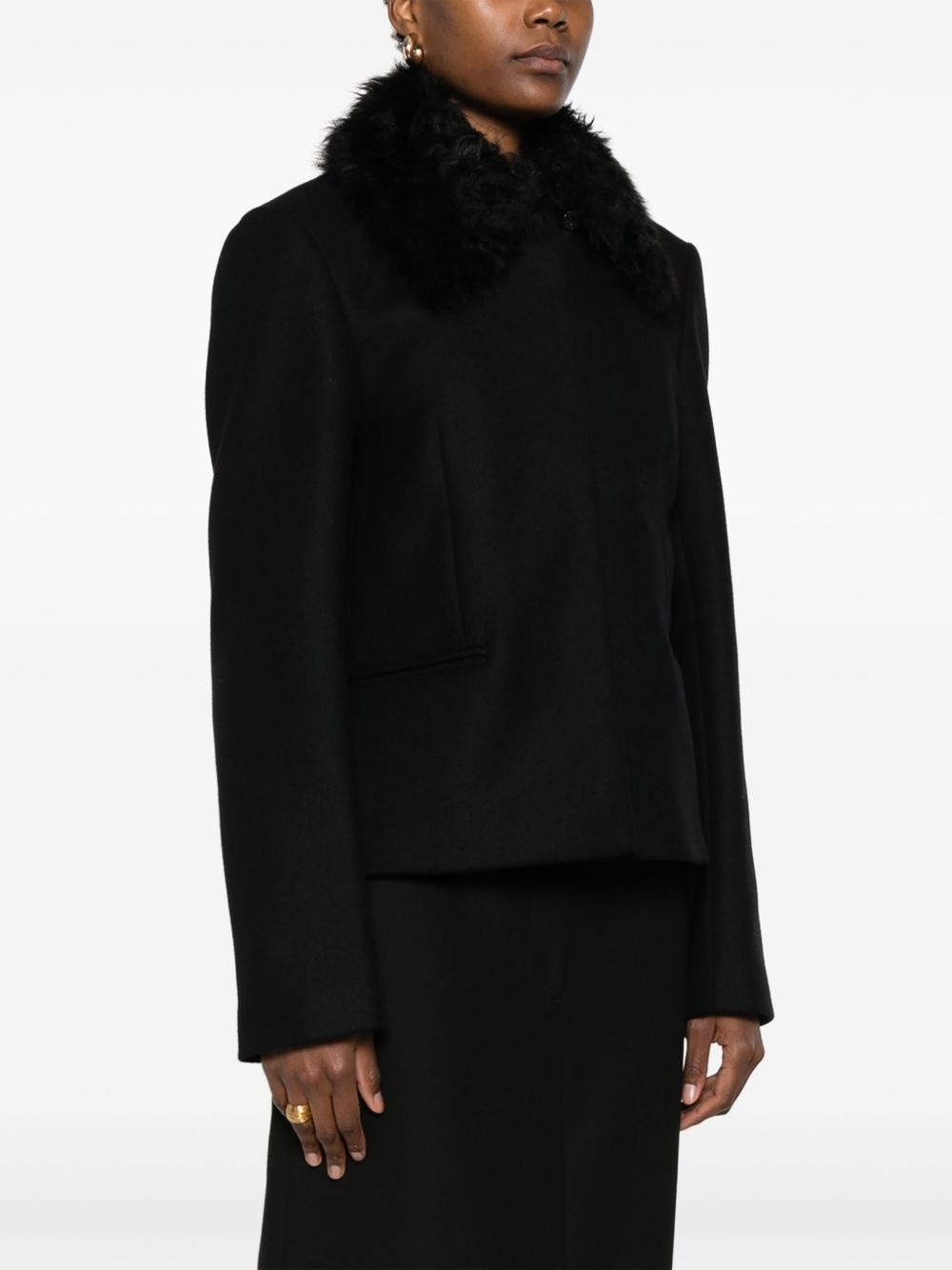 shearling-collar jacket - 3