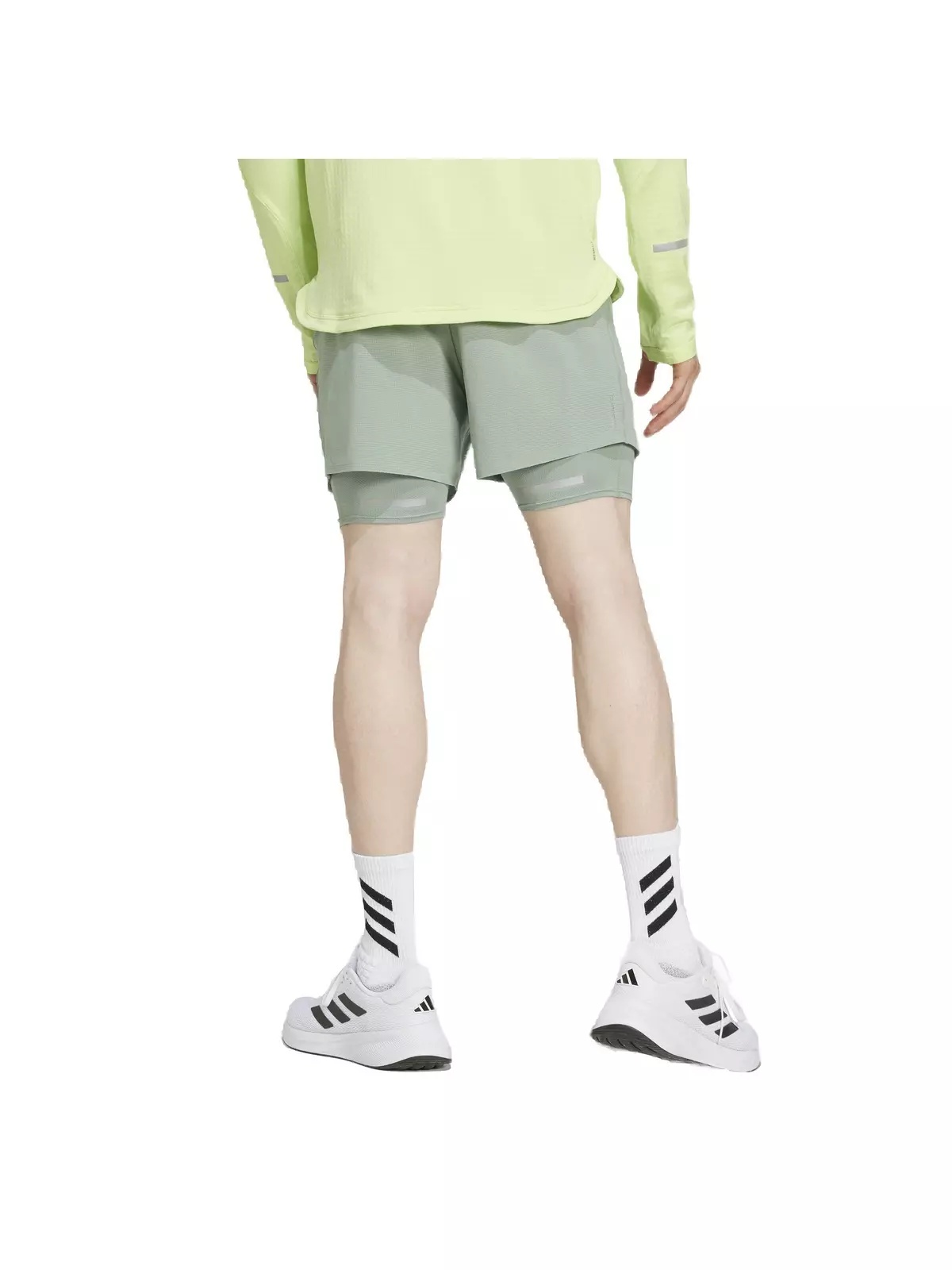 Men's Ultimate Running Reflective 2-in-1 Shorts -Green - 2