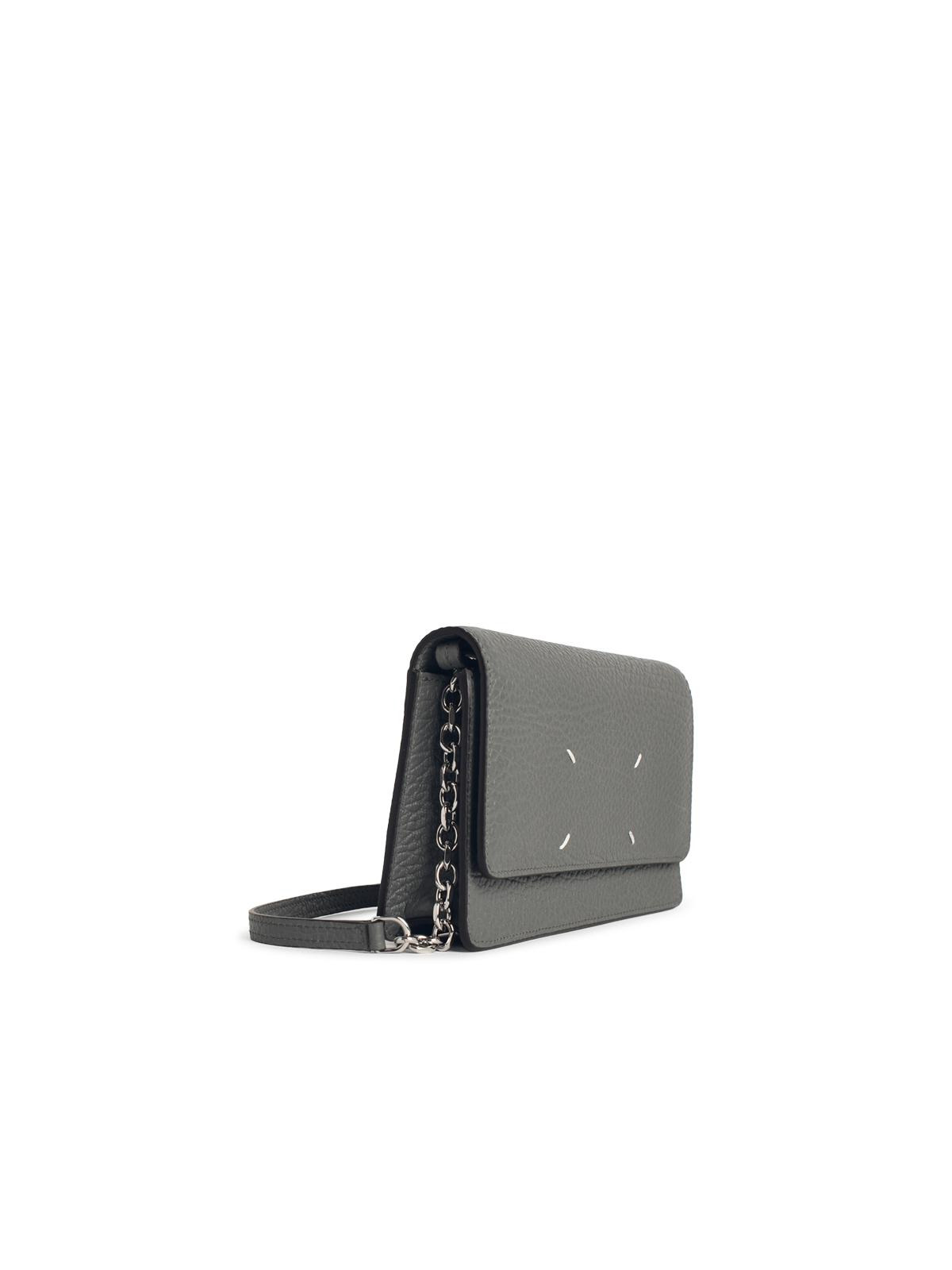 Maison Margiela 'Four Stitches' Wallet With Chain In Pebble Grey Leather Women - 2