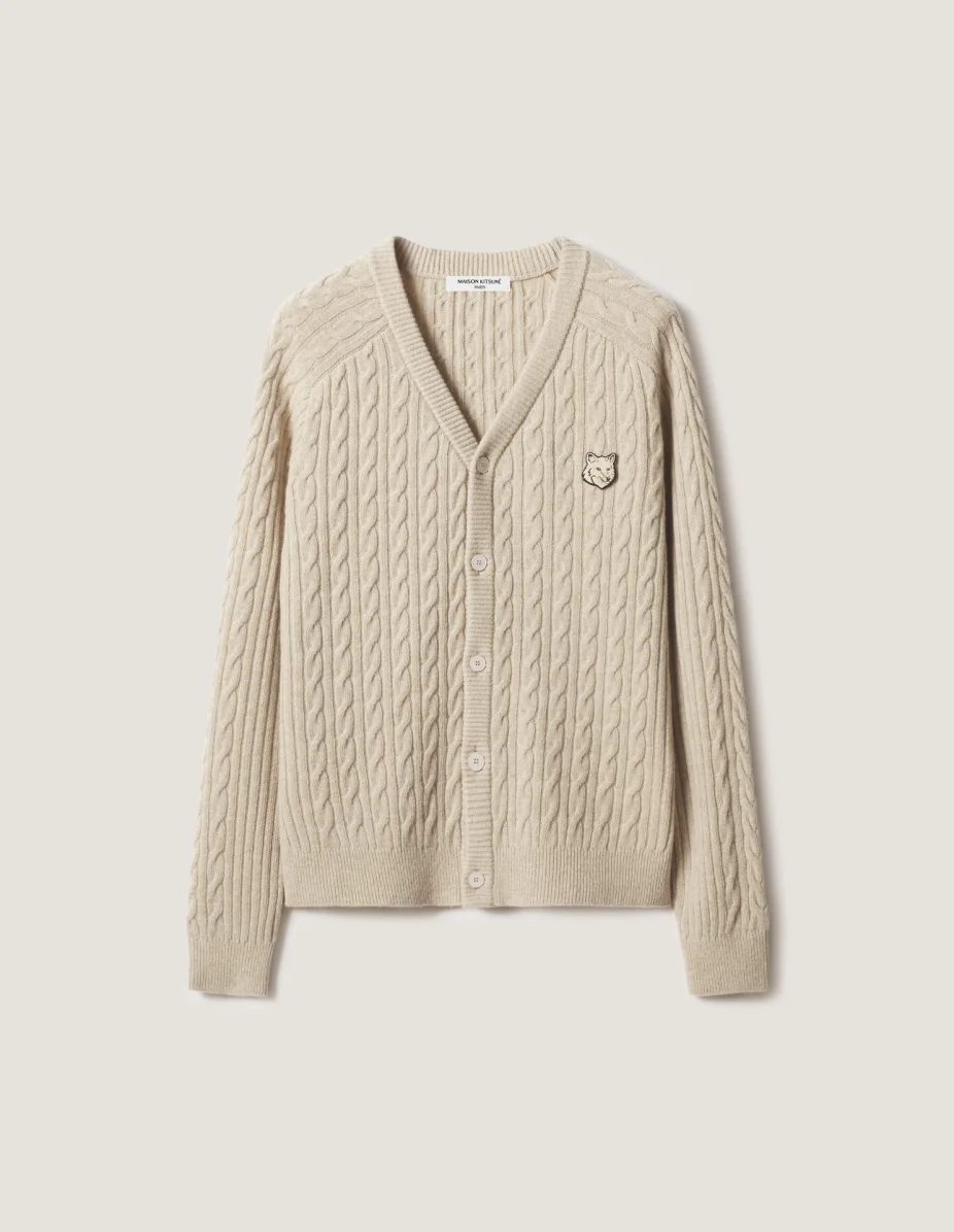 FOX HEAD CABLE KNIT COMFORT CARDIGAN - 1