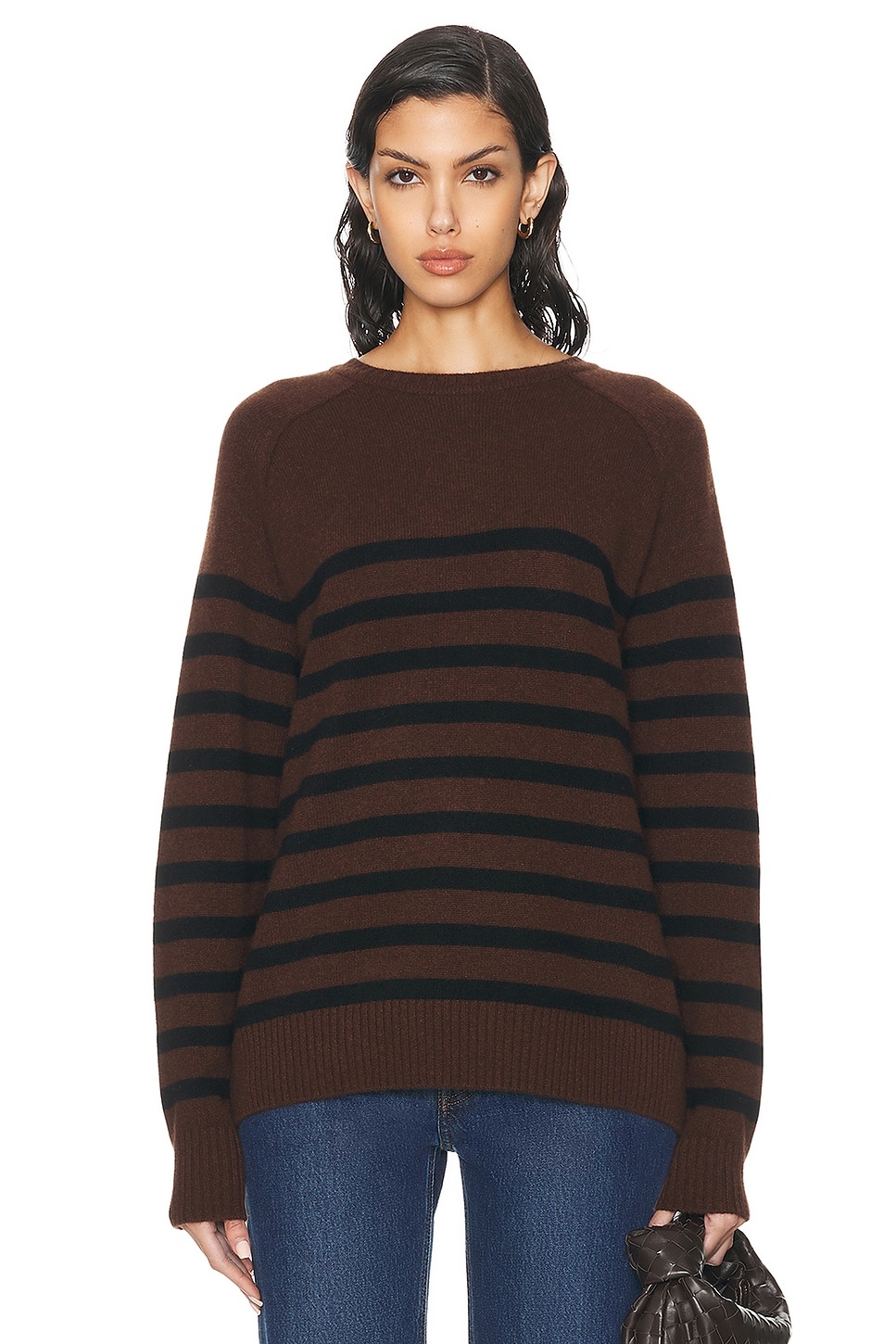 Classic Striped Cashmere Crewneck Top - 1