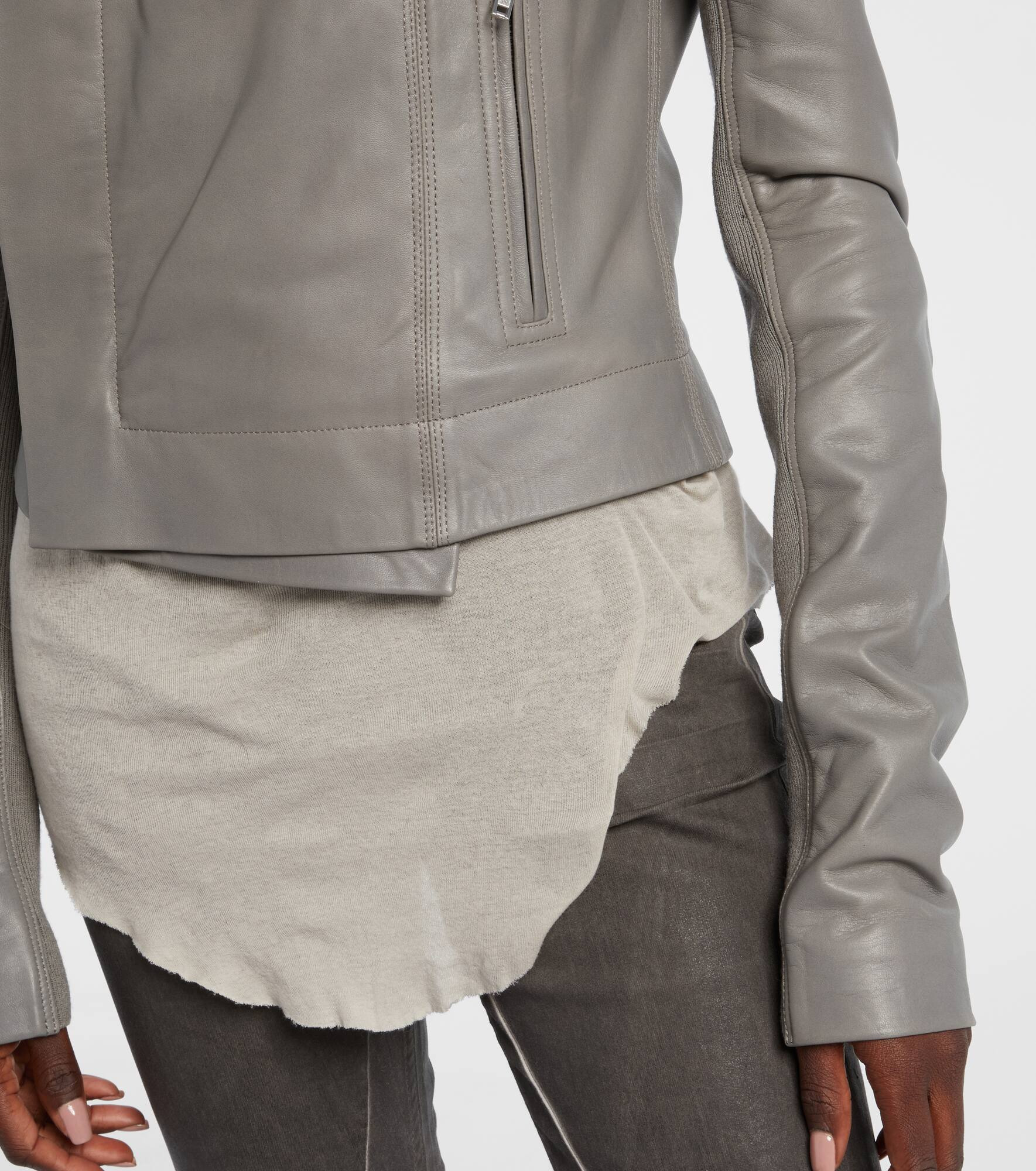 Leather biker jacket - 6
