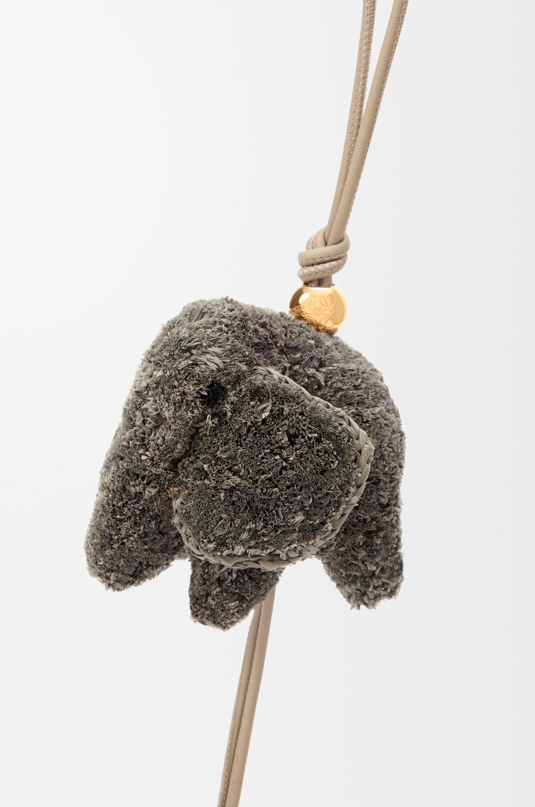 Loewe Elephant charm in raffia and calfskin | REVERSIBLE