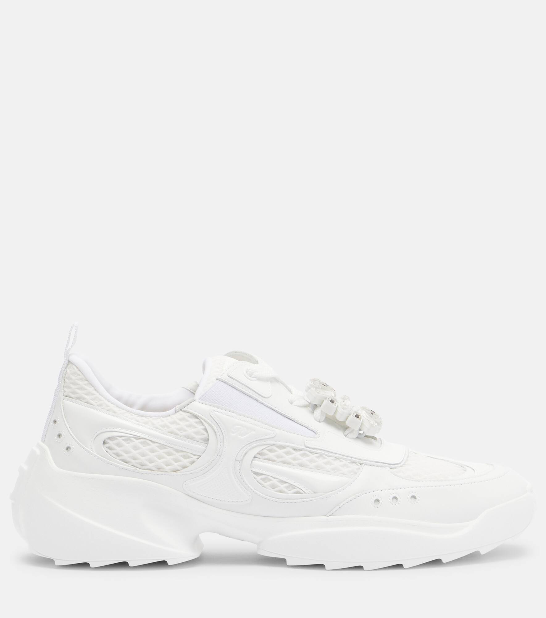 Viv' On The Run leather-trimmed sneakers - 4