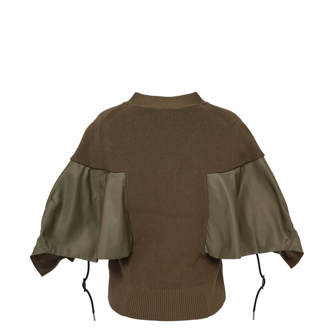 トップス sacai Wool Knit x Nylon Twill Cardigan sacai Nylon Twill X Knit Cardigan | REVERSIBLE