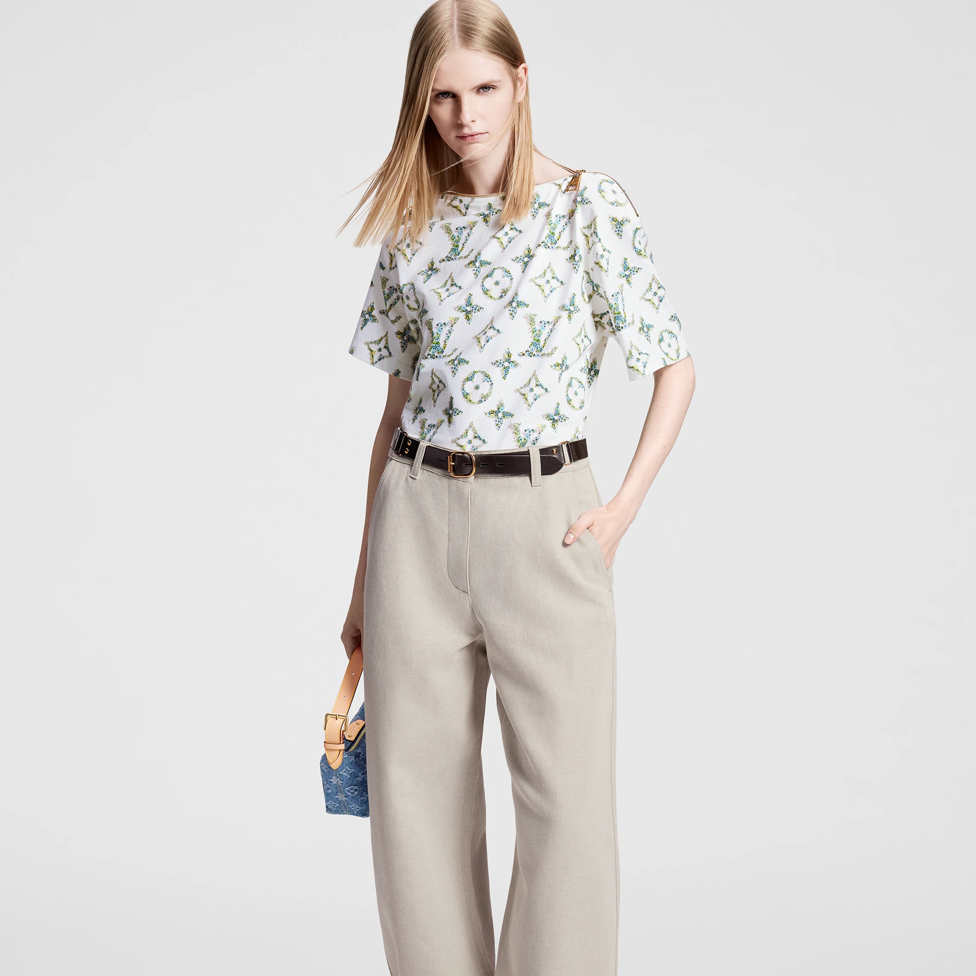 Belted Gabardine Pants - 5
