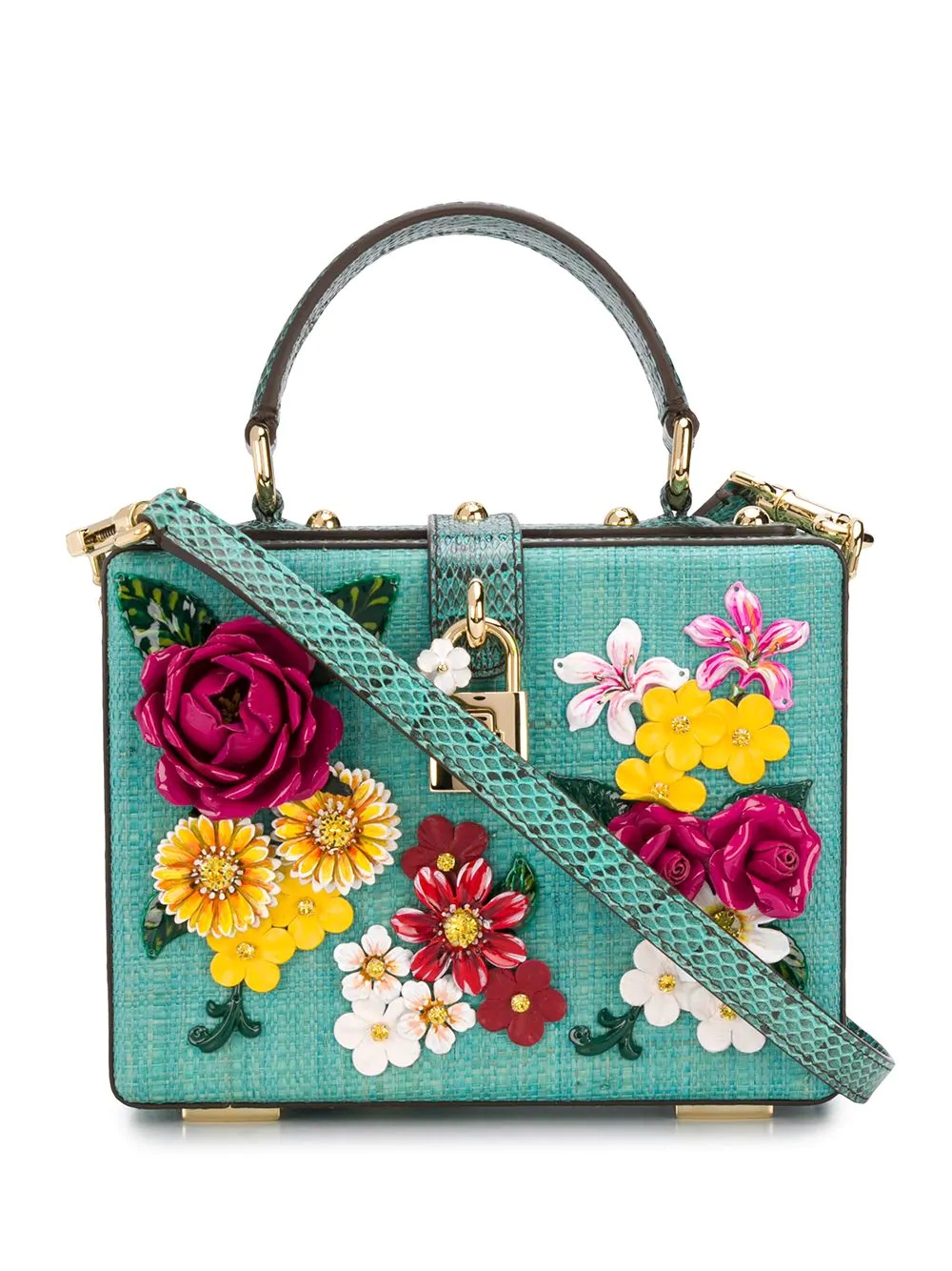 floral-embroidery tote bag  - 1