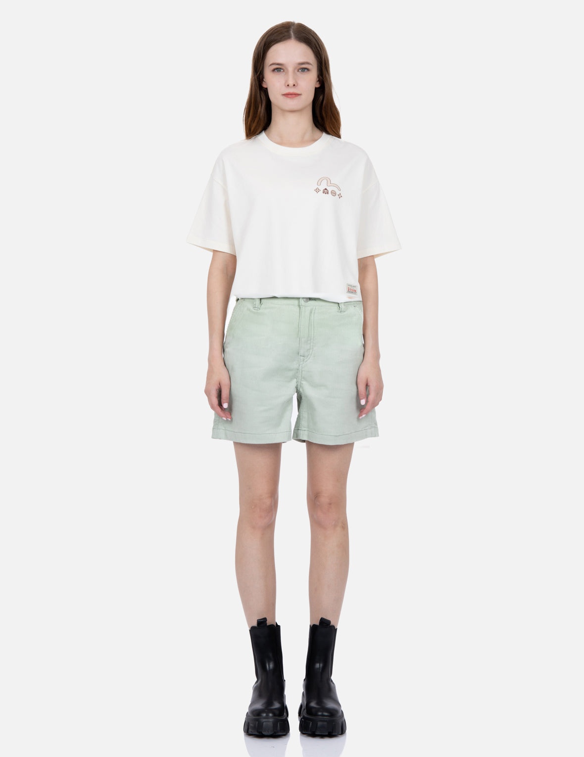 Seagull Embroidery Corduroy Shorts - 6