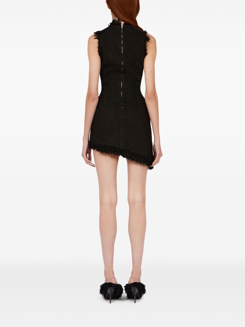 frayed-brim mini dress - 3