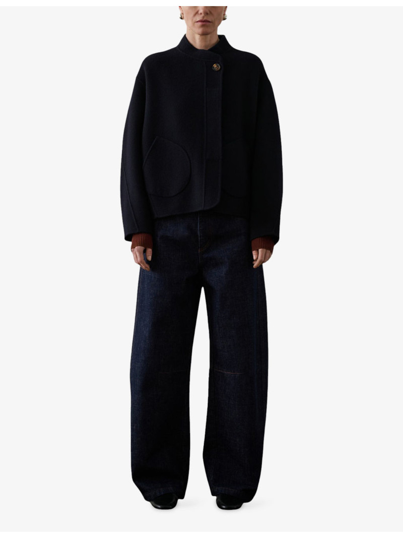 soeur Windsor Asymmetric-Collar Wool-Blend Coat outlook