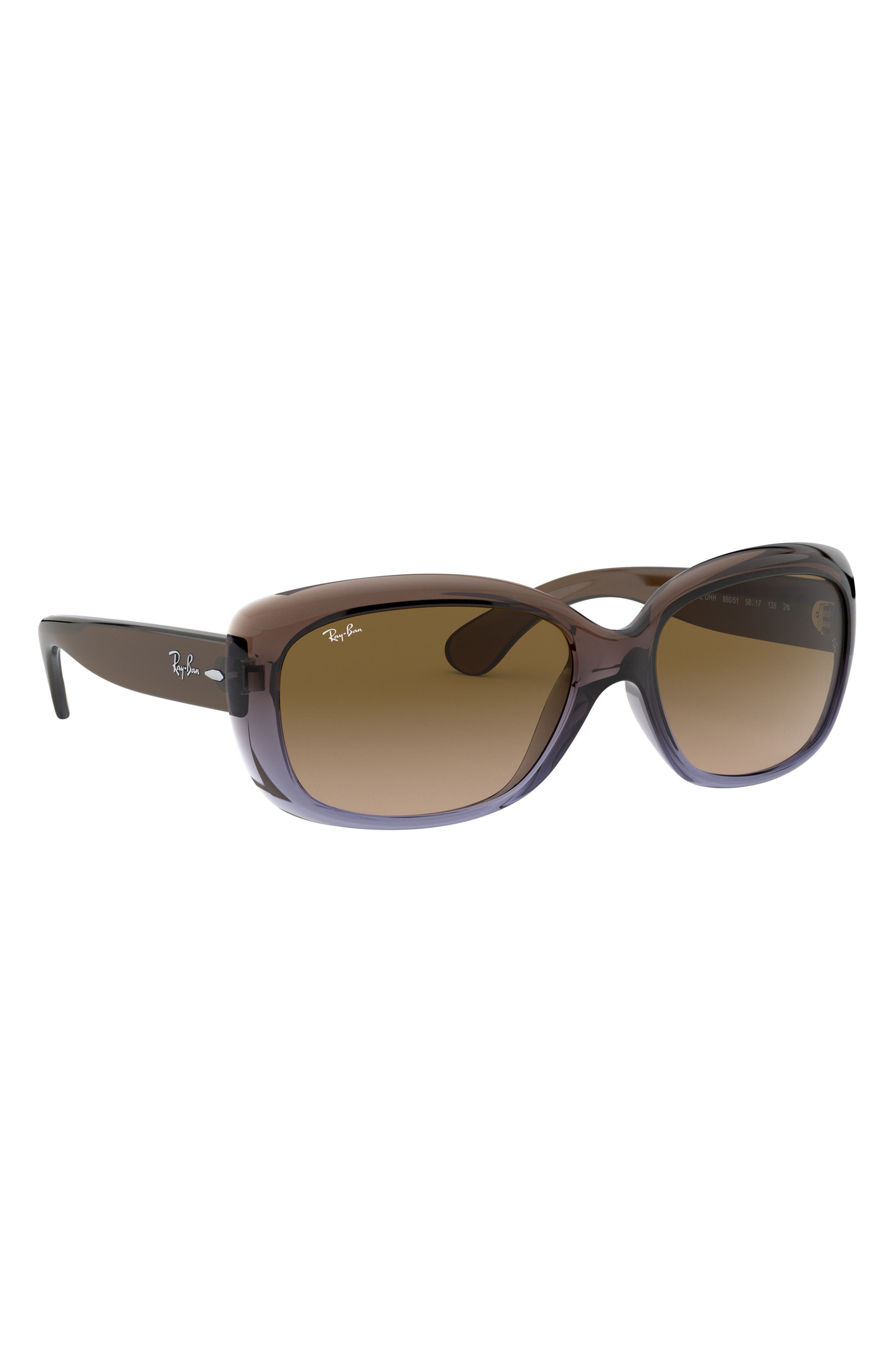 Ray-Ban Jackie 58mm Rectangular Sunglasses in Light Brown at Nordstrom - 4