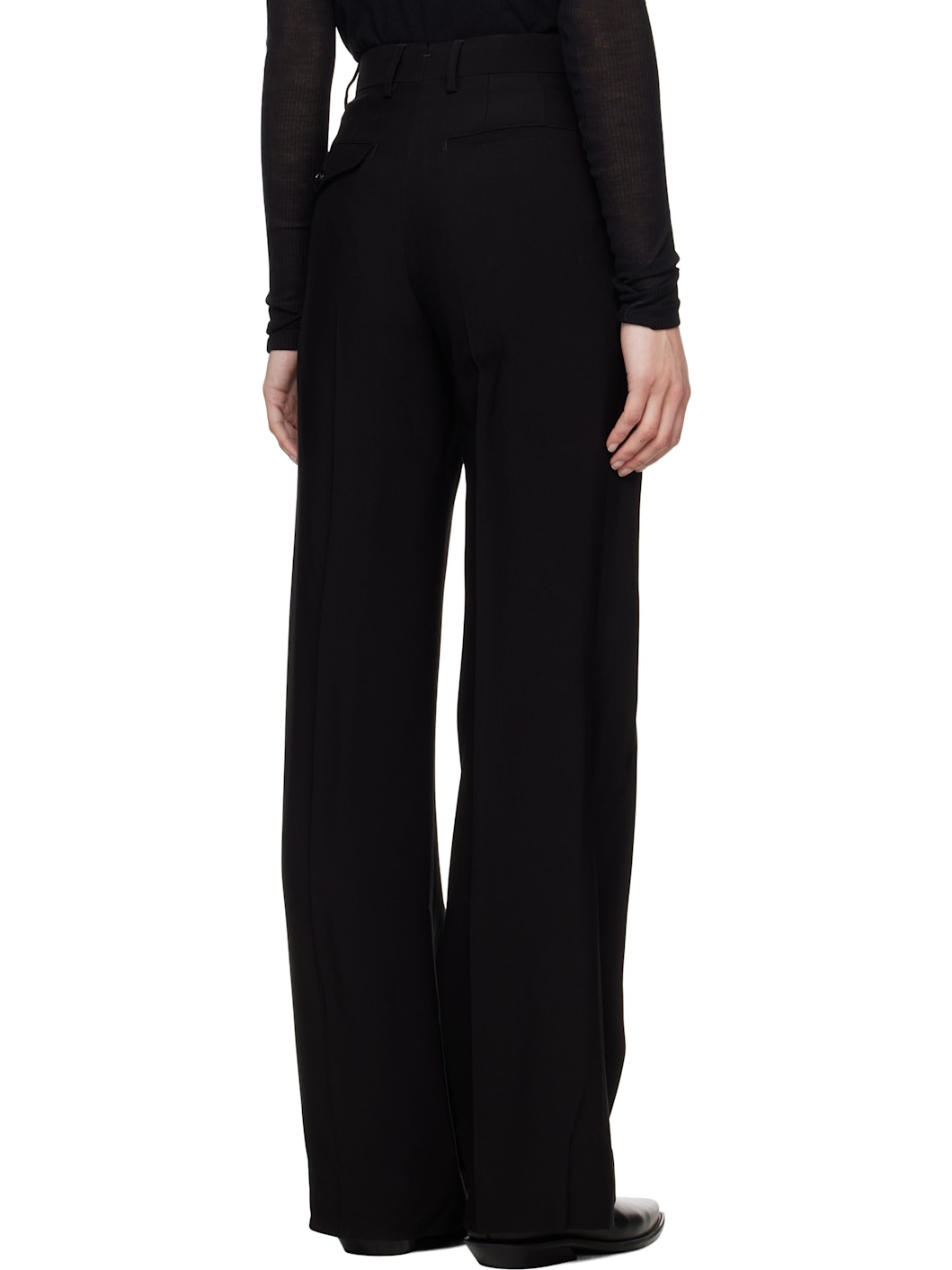 Black Maaike Flared Leg Comfort Trousers - 3