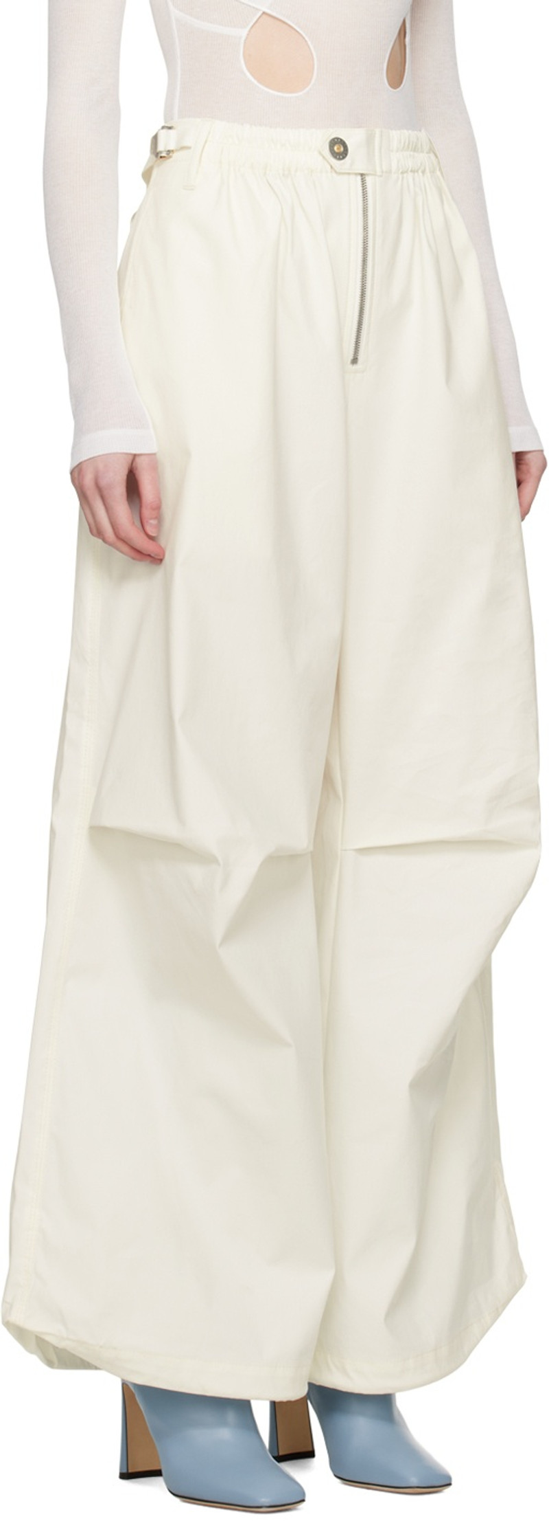 Dion Lee White Zip Trousers outlook