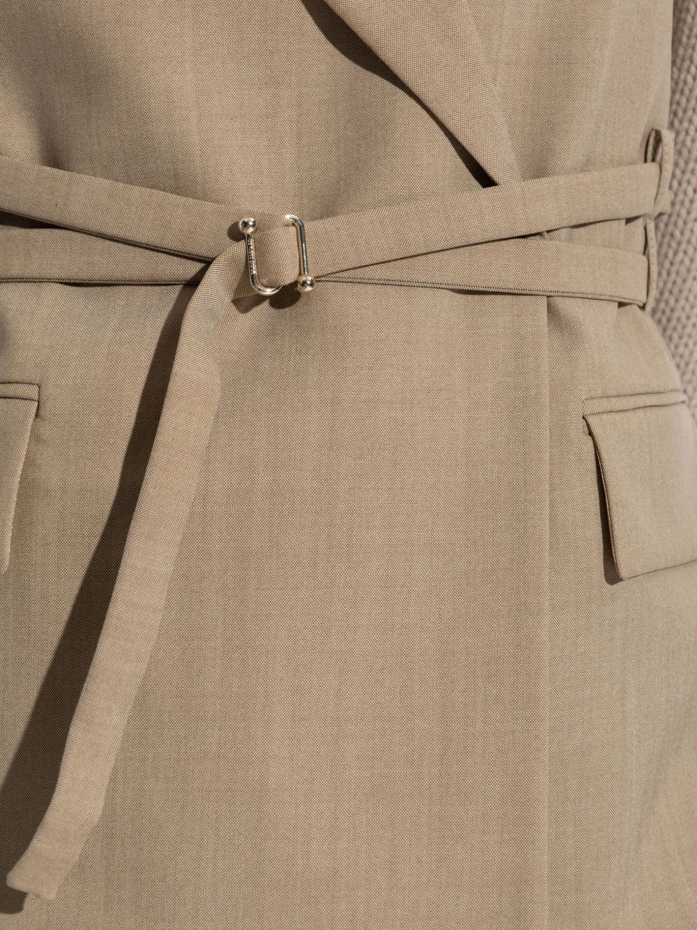 belted wool waistcoat - 5