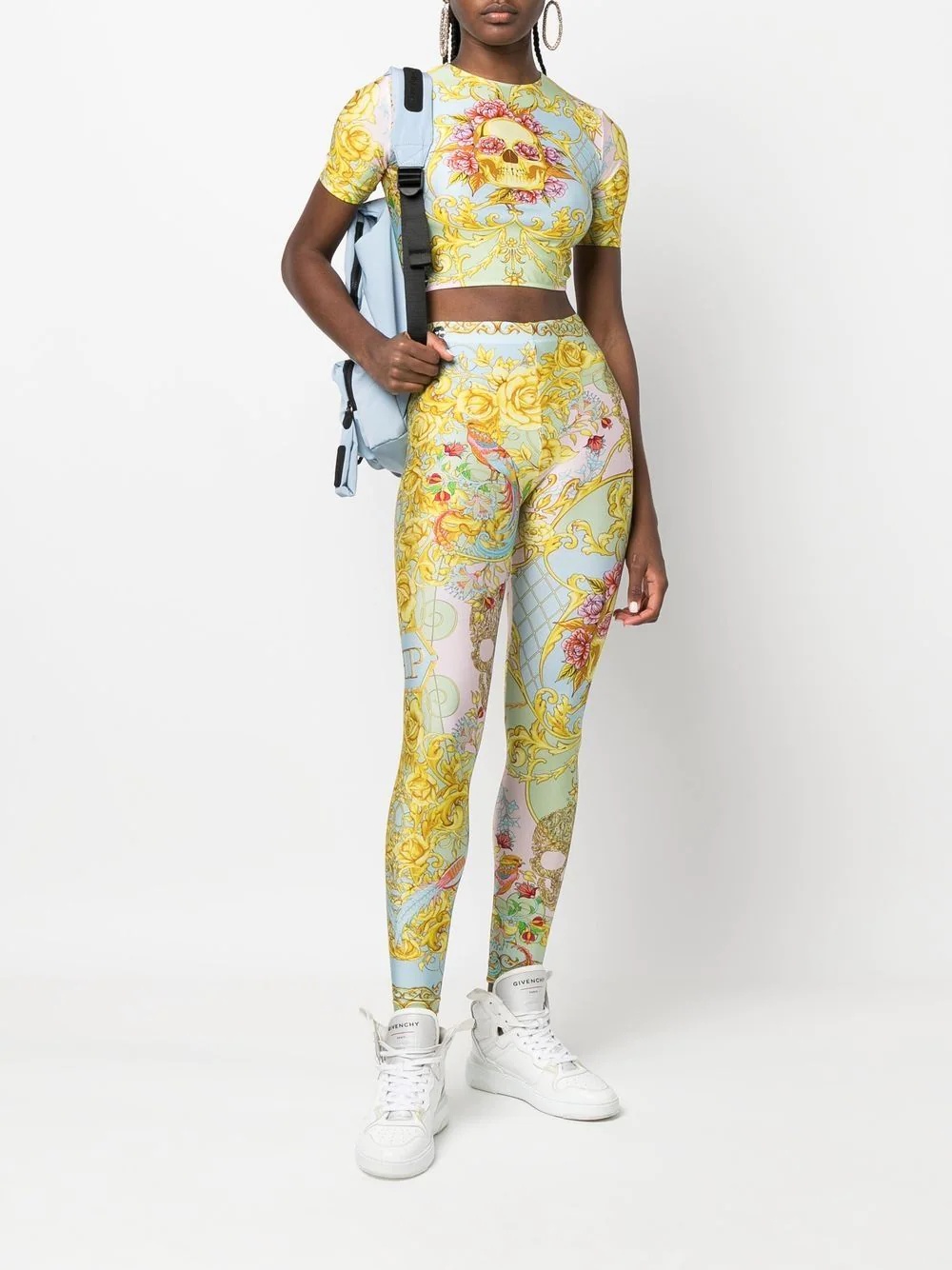 baroque-print crop-top - 2