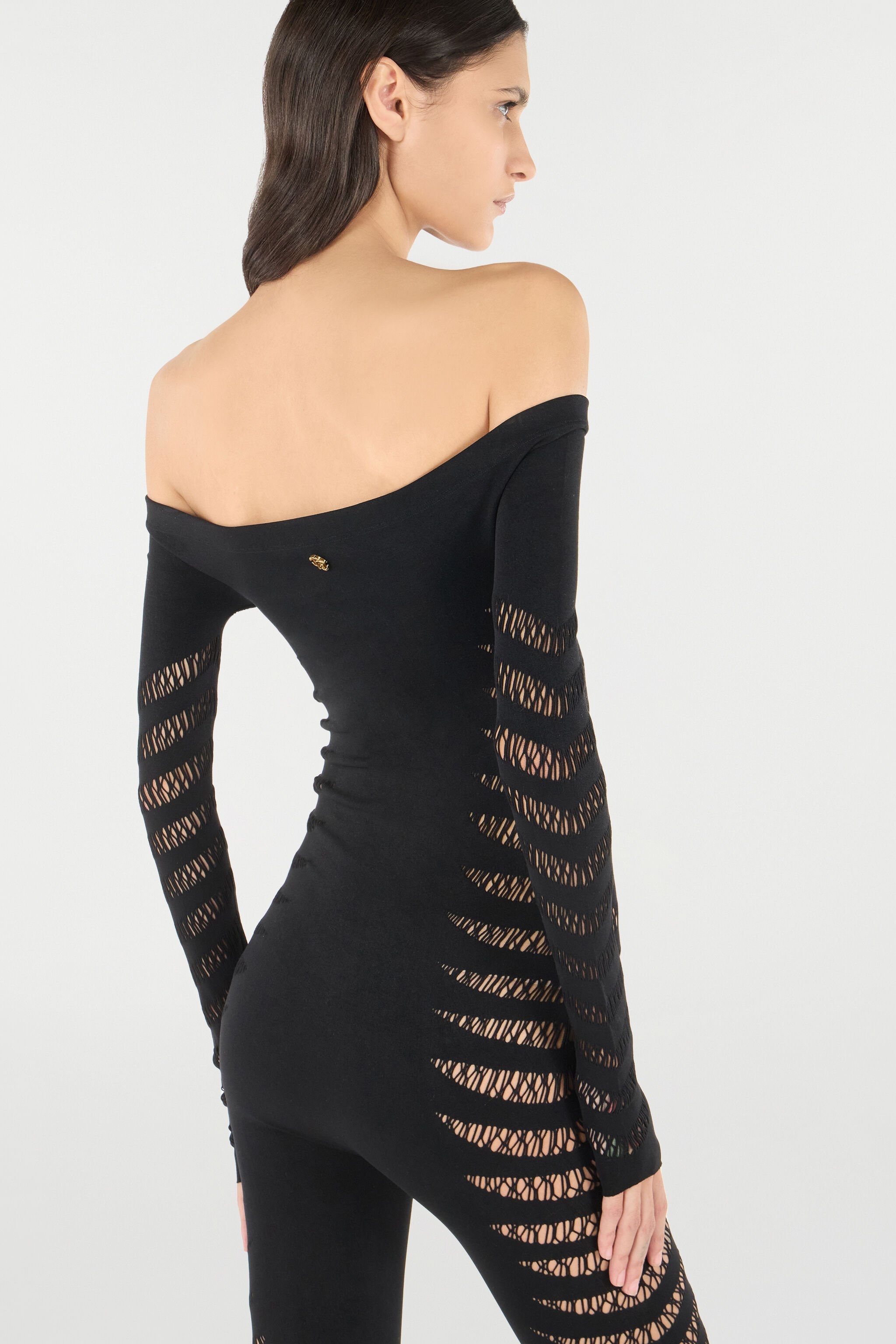 Jumpsuit With Perforated Zebra Pattern - 6