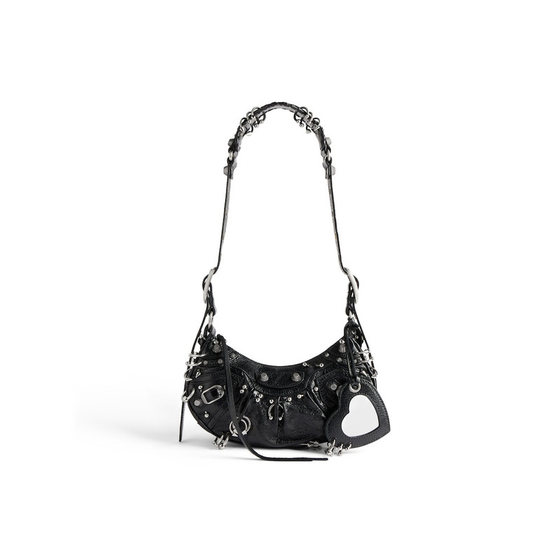 Women's Le Cagole Xs Shoulder Bag With Piercing in Black 1