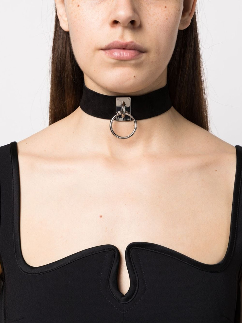 MANOKHI Jacob suede choker necklace outlook