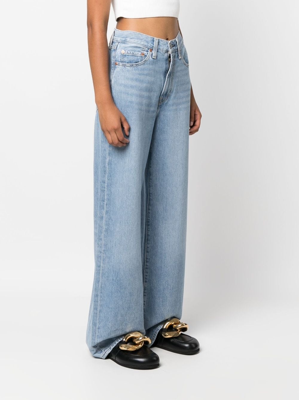 high-waisted wide-leg jeans - 3