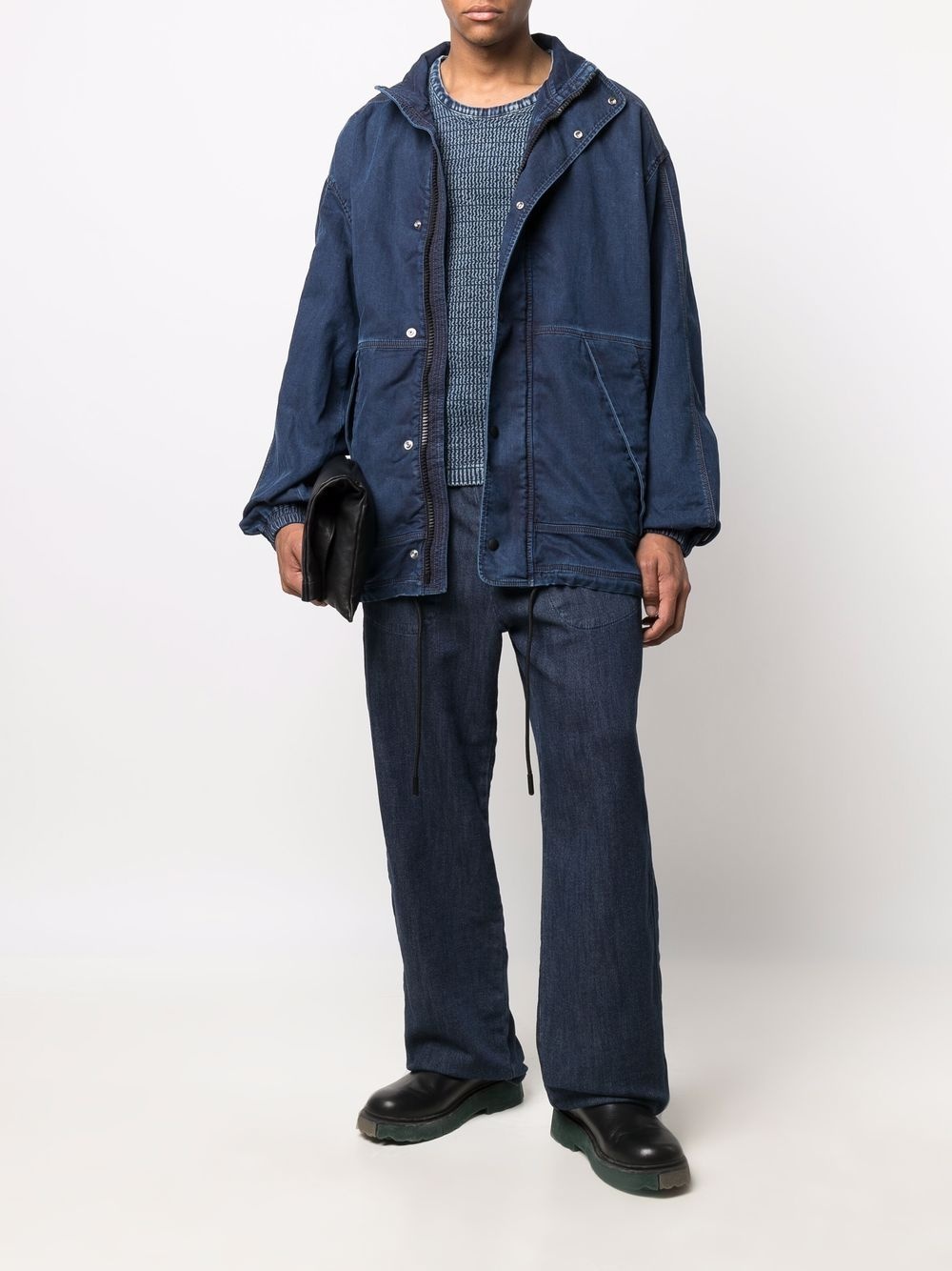 oversized denim bomber jacket - 2