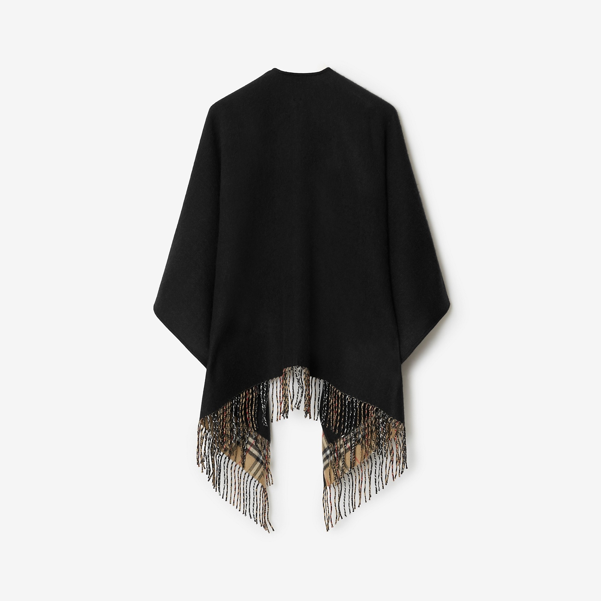 Check Wool Reversible Cape - 9
