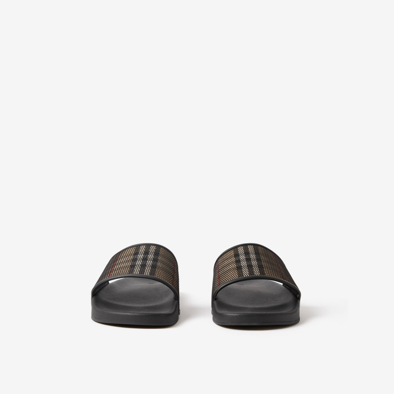 Burberry Check Cotton and Mesh Slides outlook