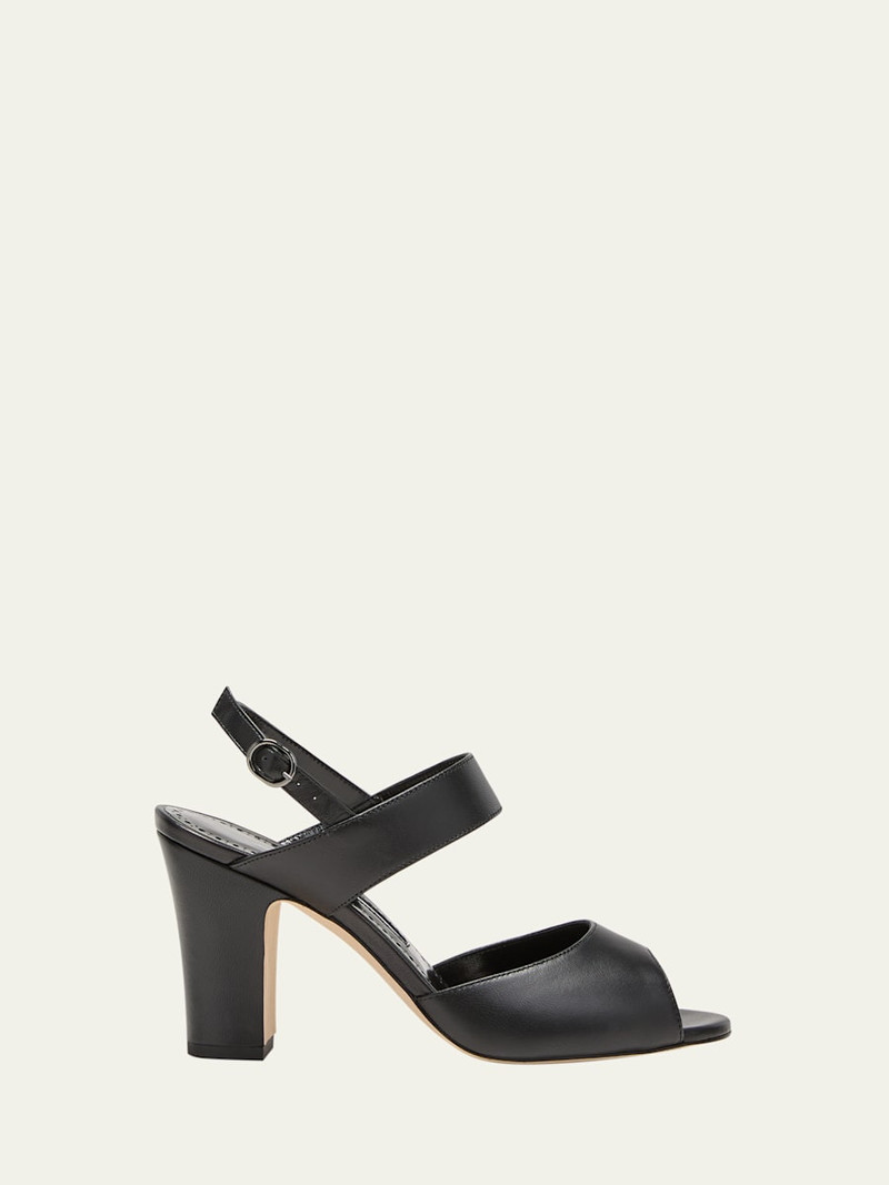 Khiko Leather Peep-Toe Slingback Sandals 1