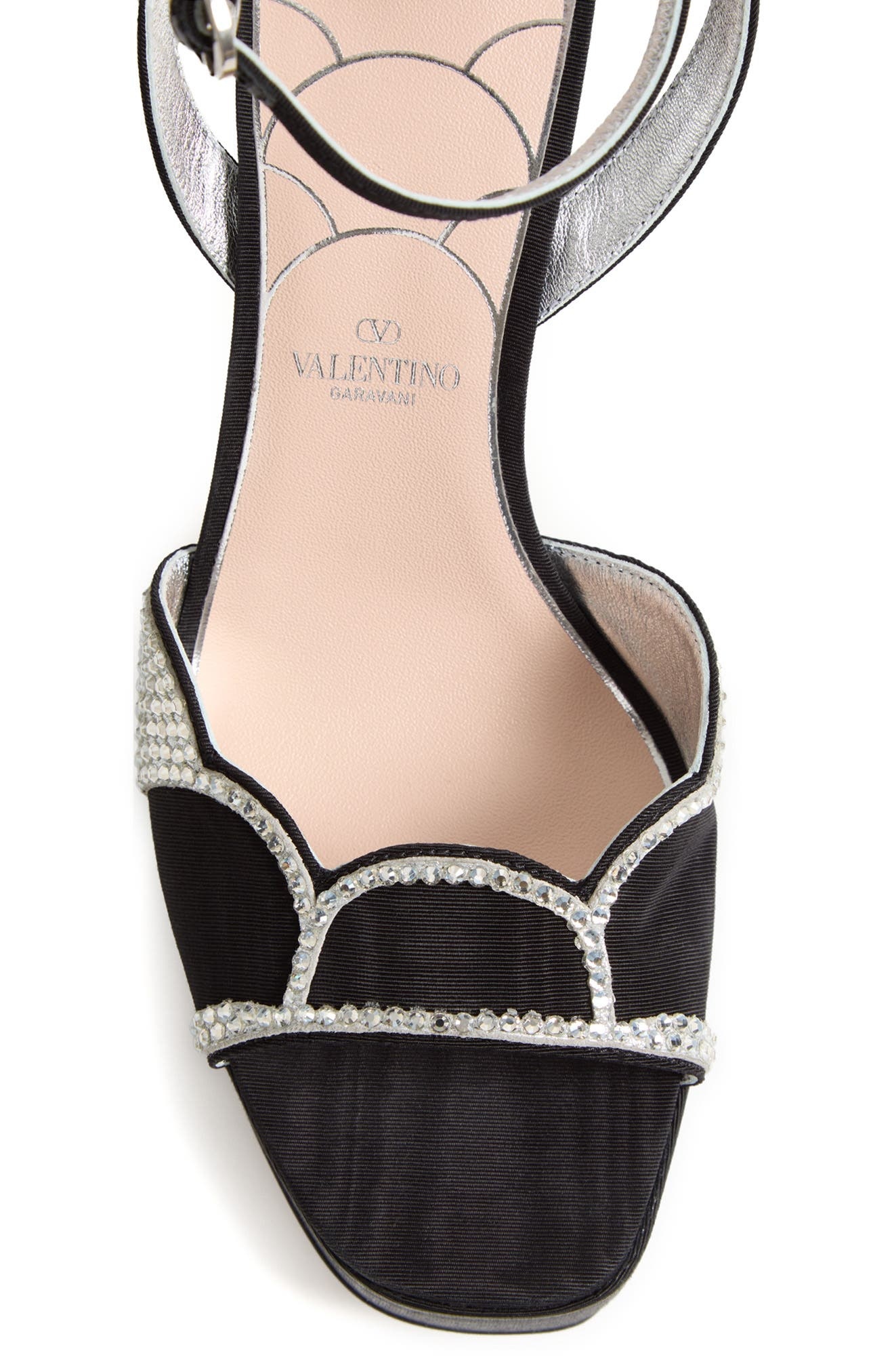 Valentino Garavani Bowow Platform Sandal in Black/Silver at Nordstrom - 7