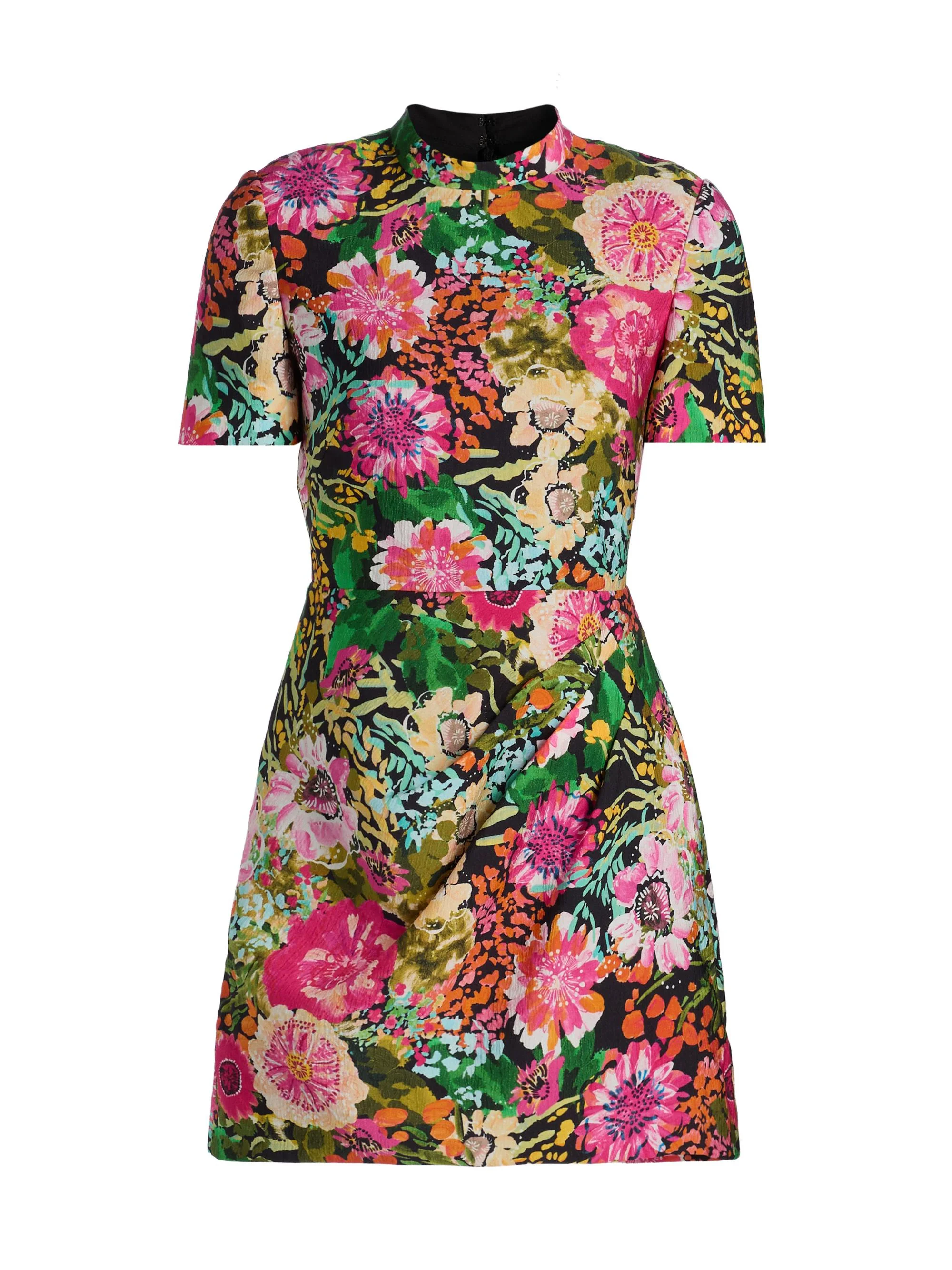 Women's Floral Draped Minidress - Aster Fuchsia - 1