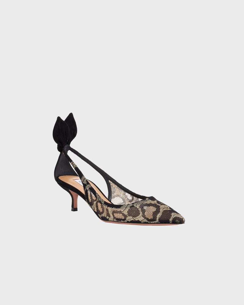 AQUAZZURA Heels Bow Lace Pump 50 Guld/svart outlook